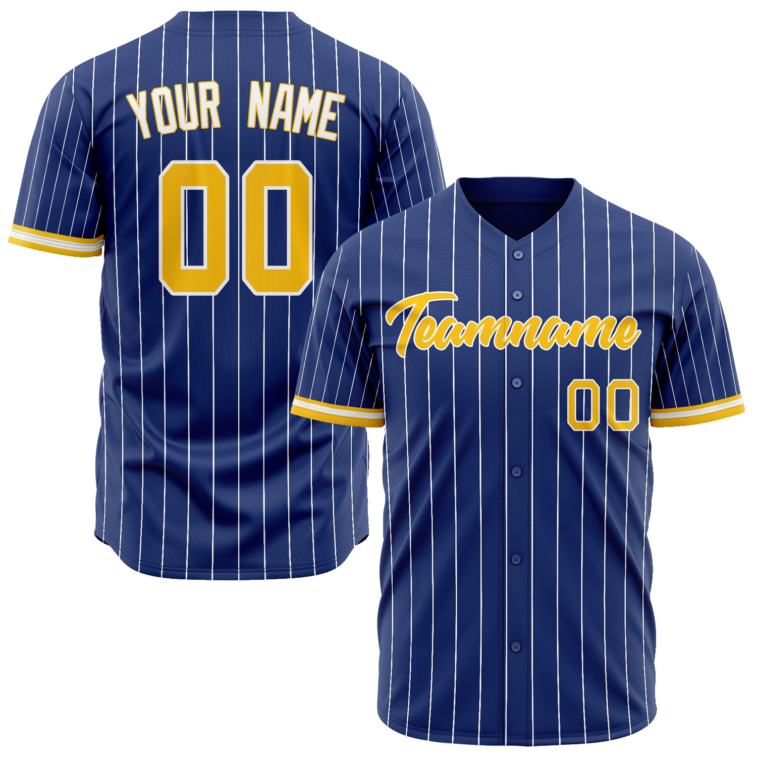 Benutzerdefiniertes Professionelles Königsblau Gold Baseballtrikot BB02240601TY016