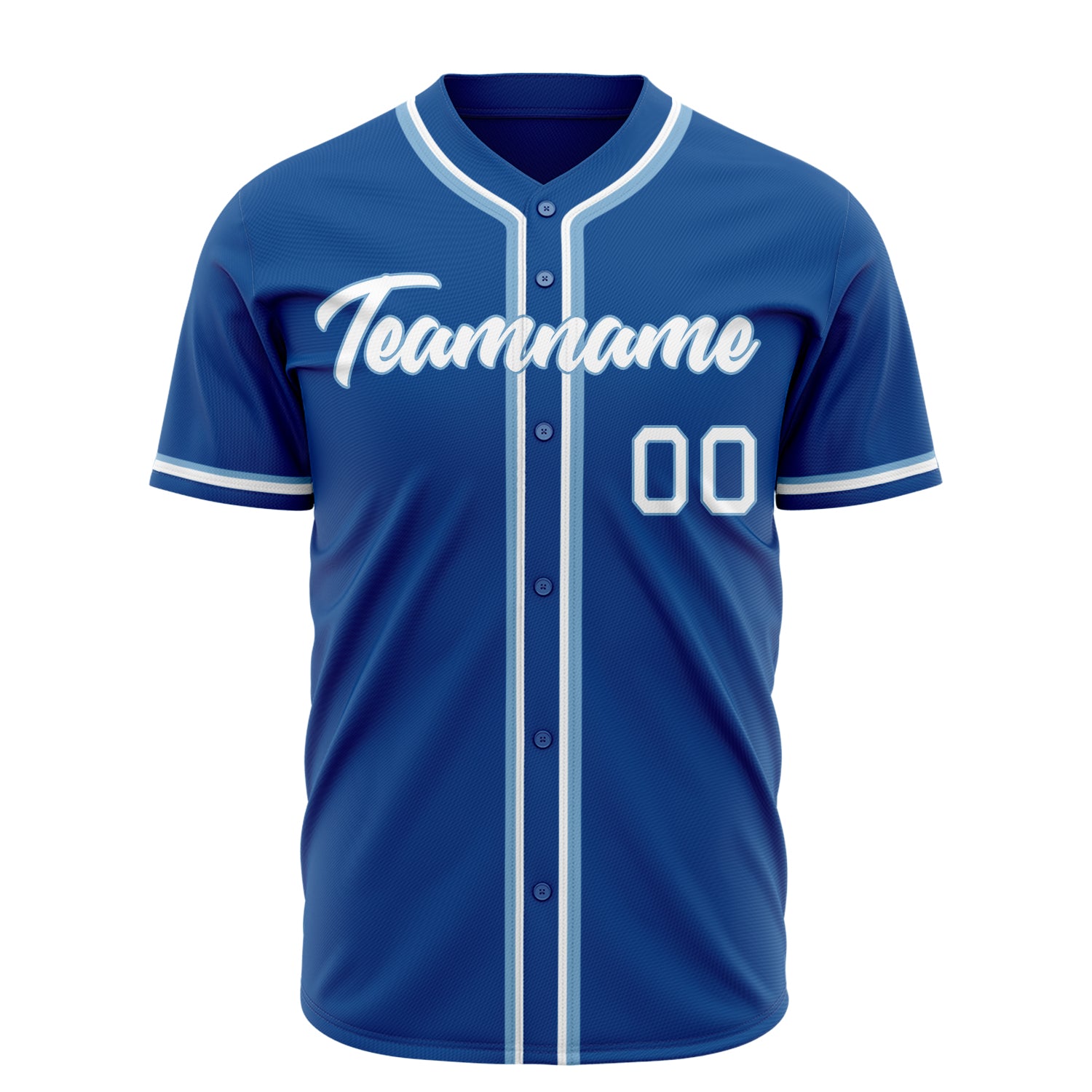 Benutzerdefiniertes Professionelles Königsblau Weiß Baseballtrikot