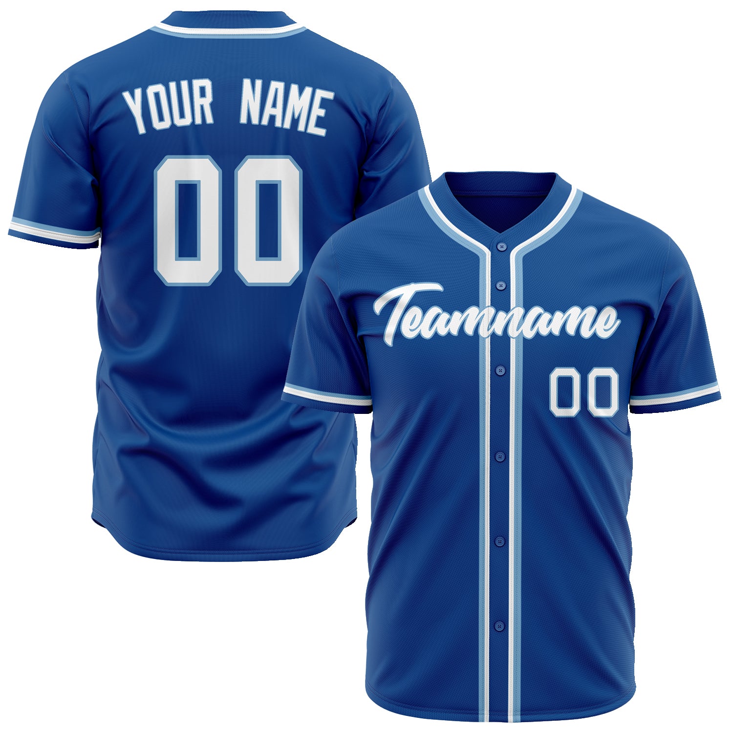 Benutzerdefiniertes Professionelles Königsblau Weiß Baseballtrikot BB02240601TY017