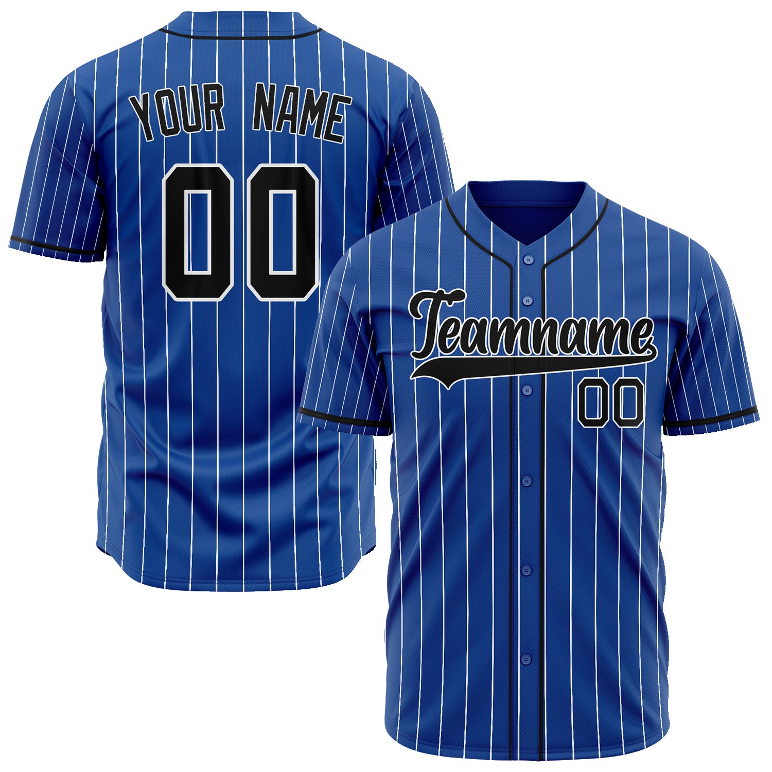 Benutzerdefiniertes Professionelles Königsblau Schwarz Baseballtrikot BB02240601TY019