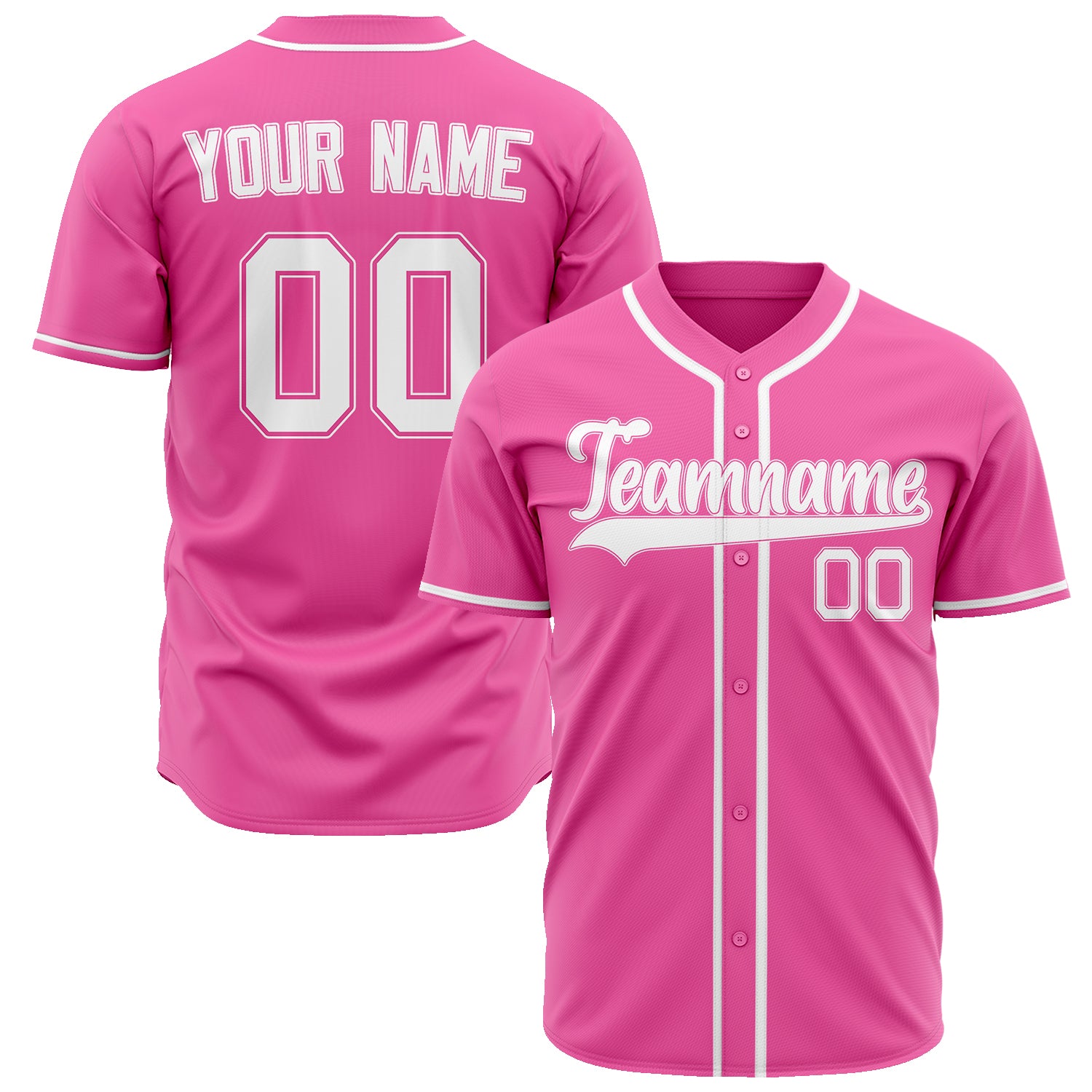 Benutzerdefiniertes Professionelles Rosa Weiß Baseballtrikot BB02240601WX059