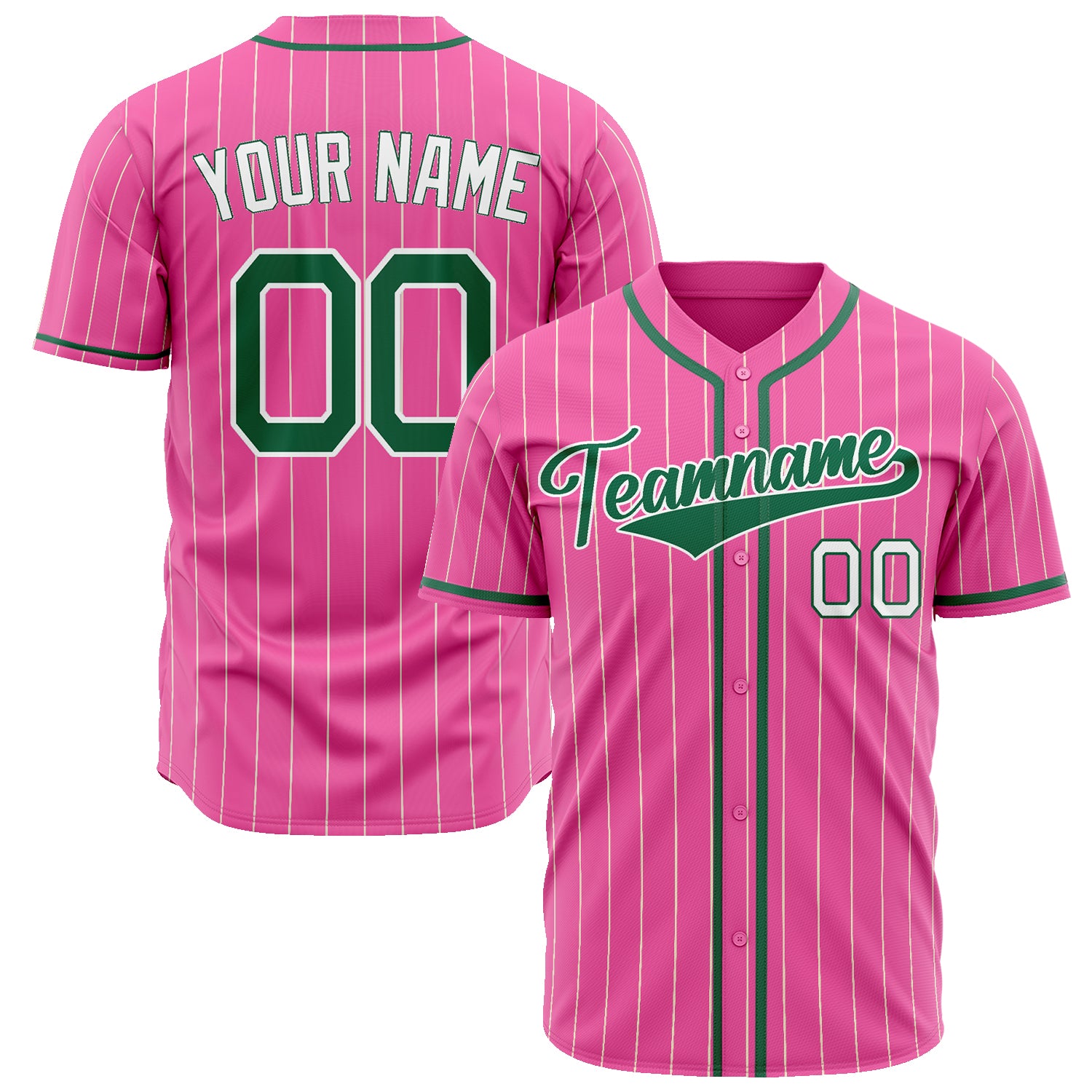 Benutzerdefiniertes Professionelles Rosa Kelly Grün Baseballtrikot BB02240601WX063