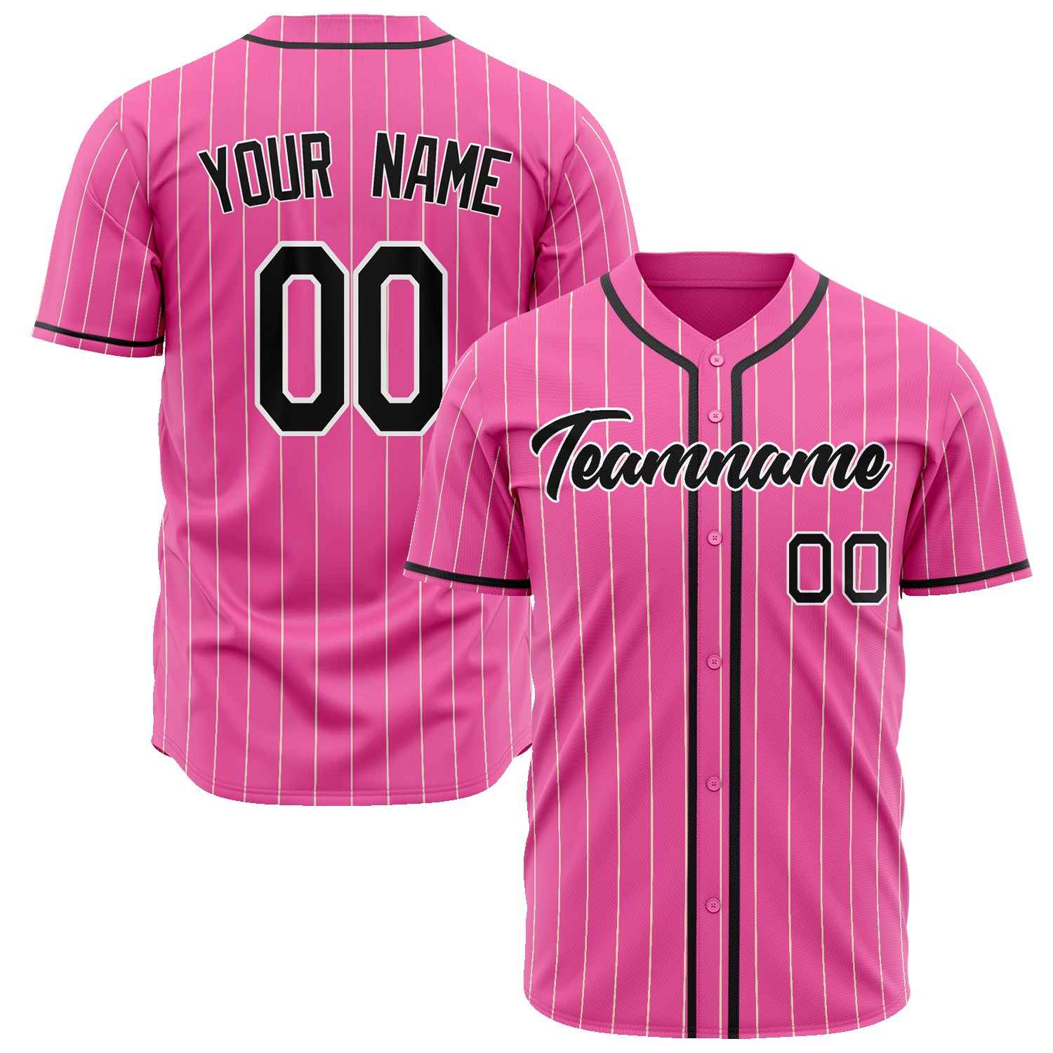 Benutzerdefiniertes Professionelles Rosa Schwarz Baseballtrikot BB02240601WX064