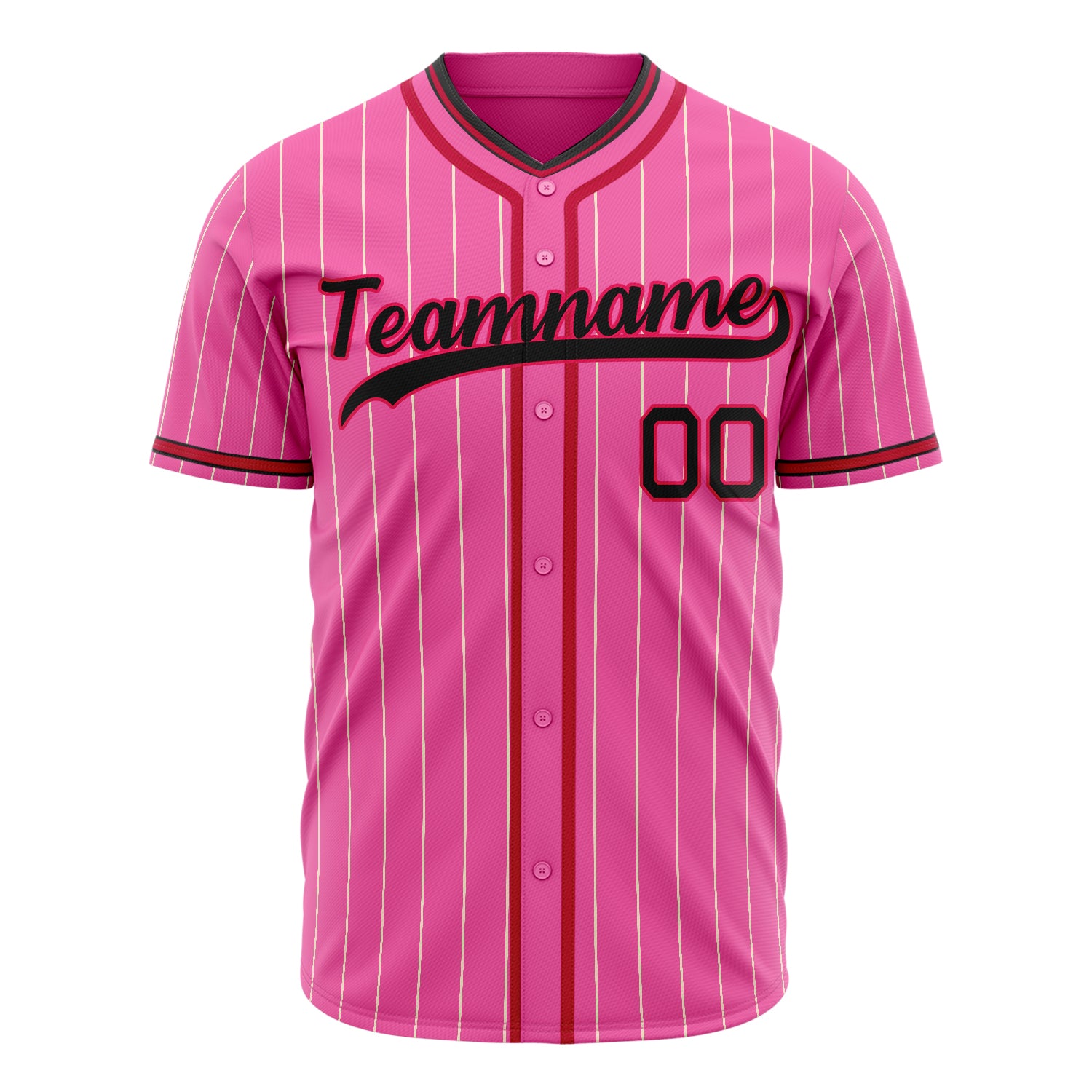 Benutzerdefiniertes Professionelles Rosa Rot Baseballtrikot