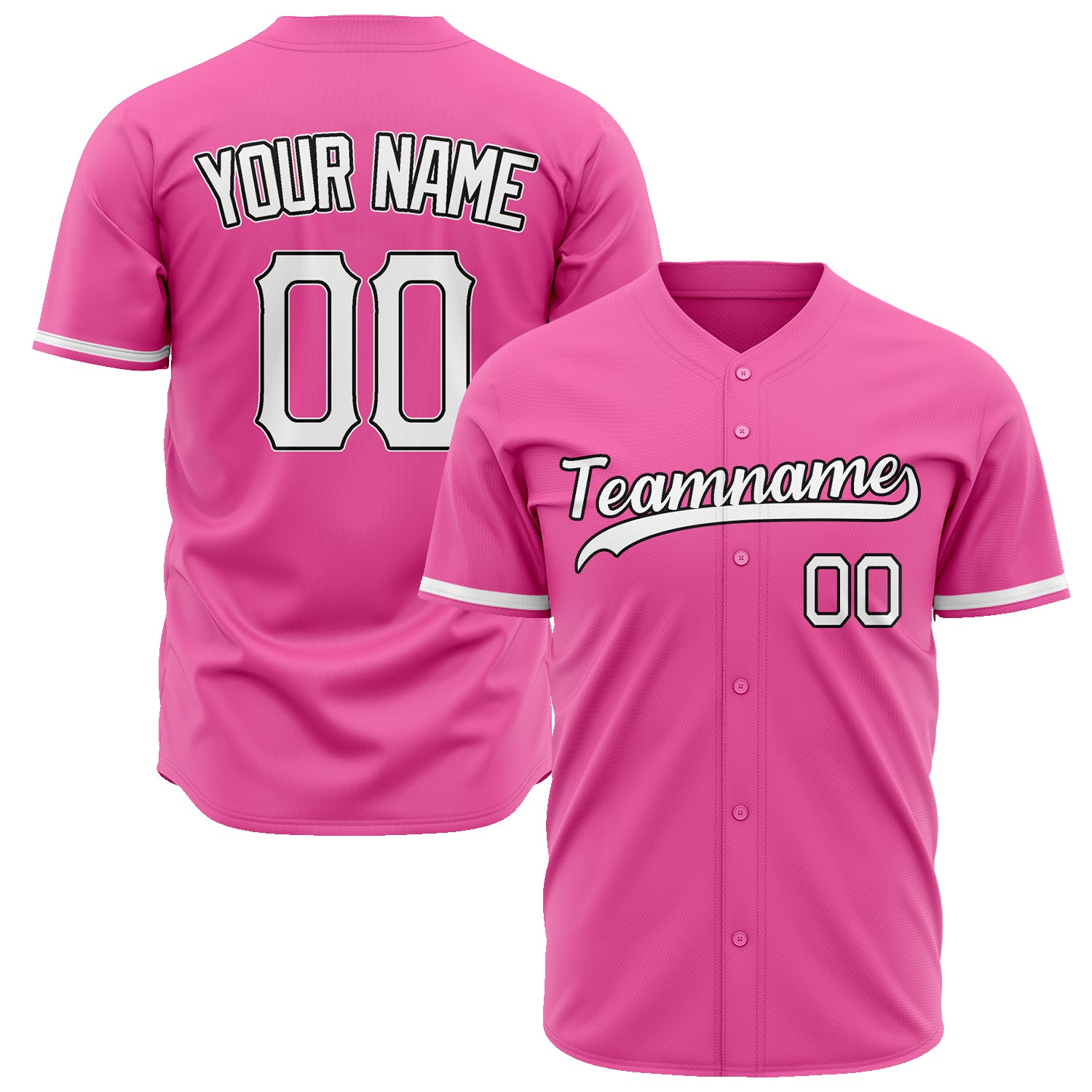 Benutzerdefiniertes Professionelles Rosa Weiß Baseballtrikot BB02240601WX066