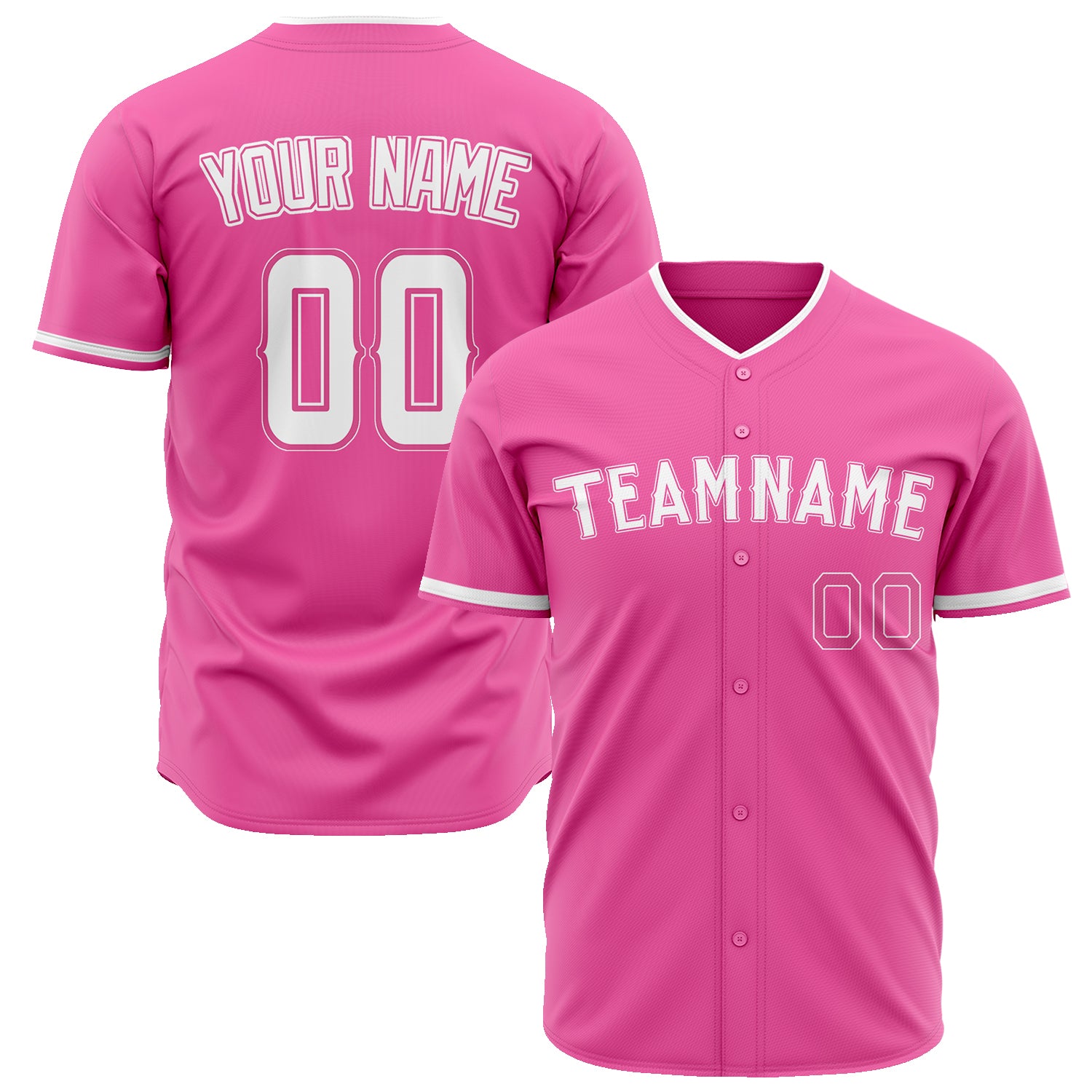 Benutzerdefiniertes Professionelles Rosa Weiß Baseballtrikot BB02240601WX068