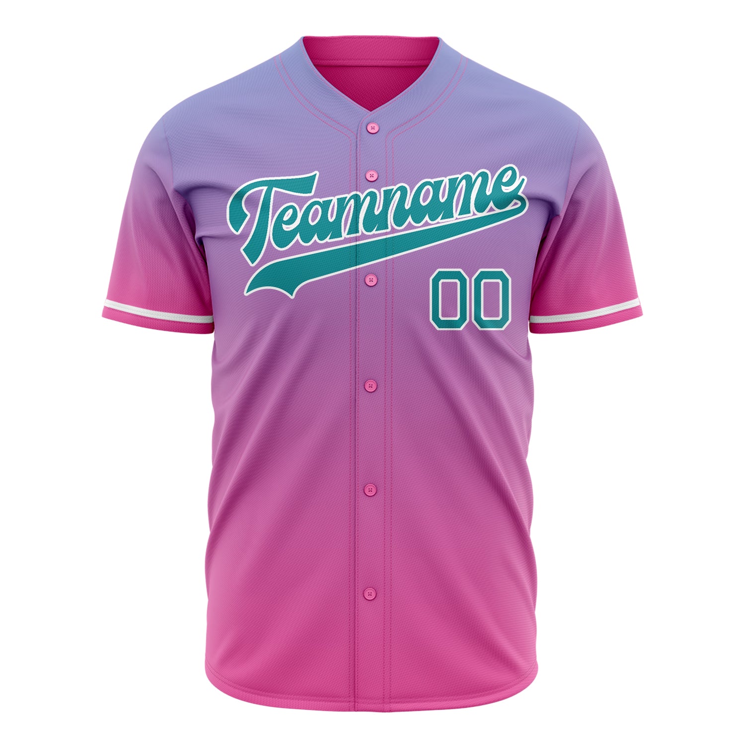 Benutzerdefiniertes Professionelles Rosa Blaugrün Baseballtrikot