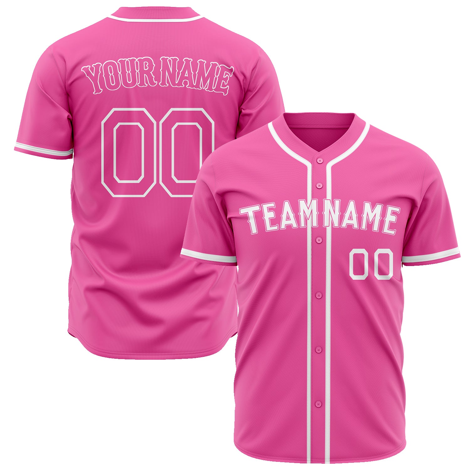 Benutzerdefiniertes Professionelles Rosa Weiß Baseballtrikot BB02240601WX071