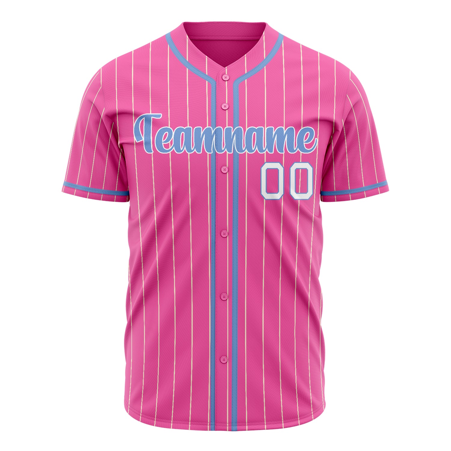 Benutzerdefiniertes Professionelles Rosa Hellblau Baseballtrikot