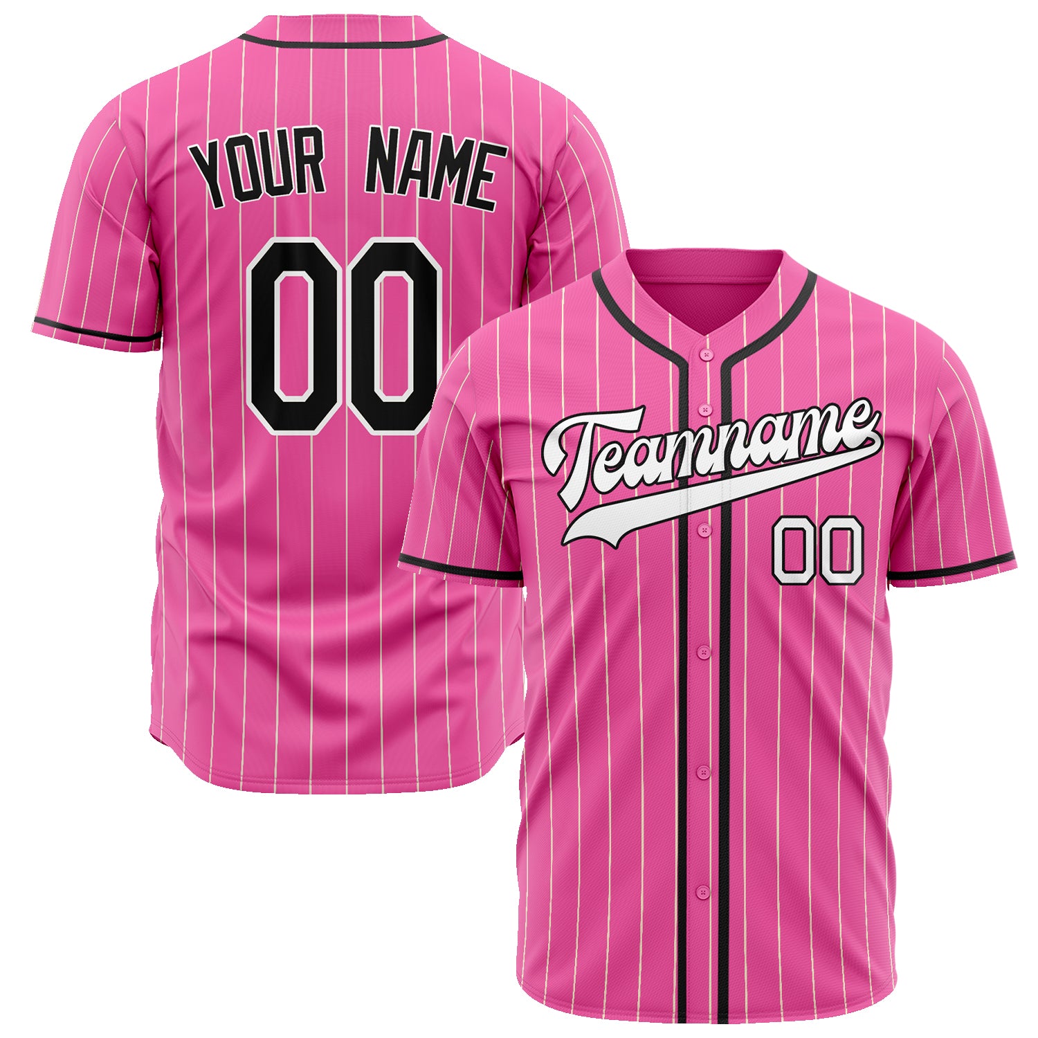 Benutzerdefiniertes Professionelles Rosa Schwarz Baseballtrikot BB02240601WX074