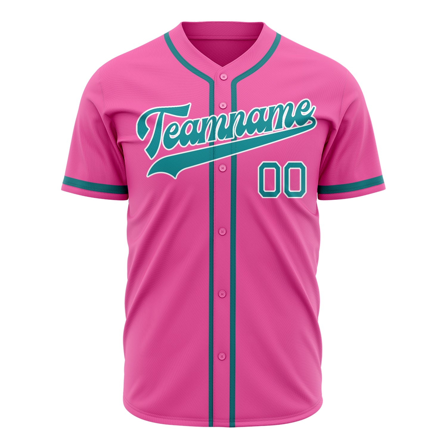 Benutzerdefiniertes Professionelles Rosa Blaugrün Baseballtrikot