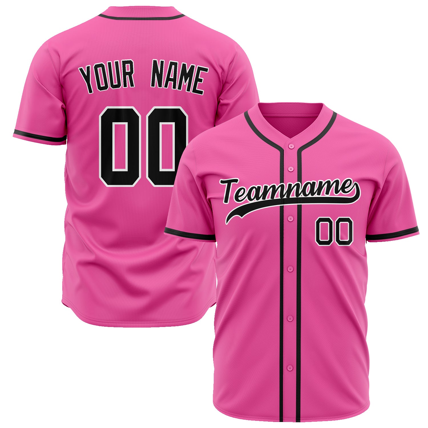 Benutzerdefiniertes Professionelles Rosa Schwarz Baseballtrikot BB02240601WX078