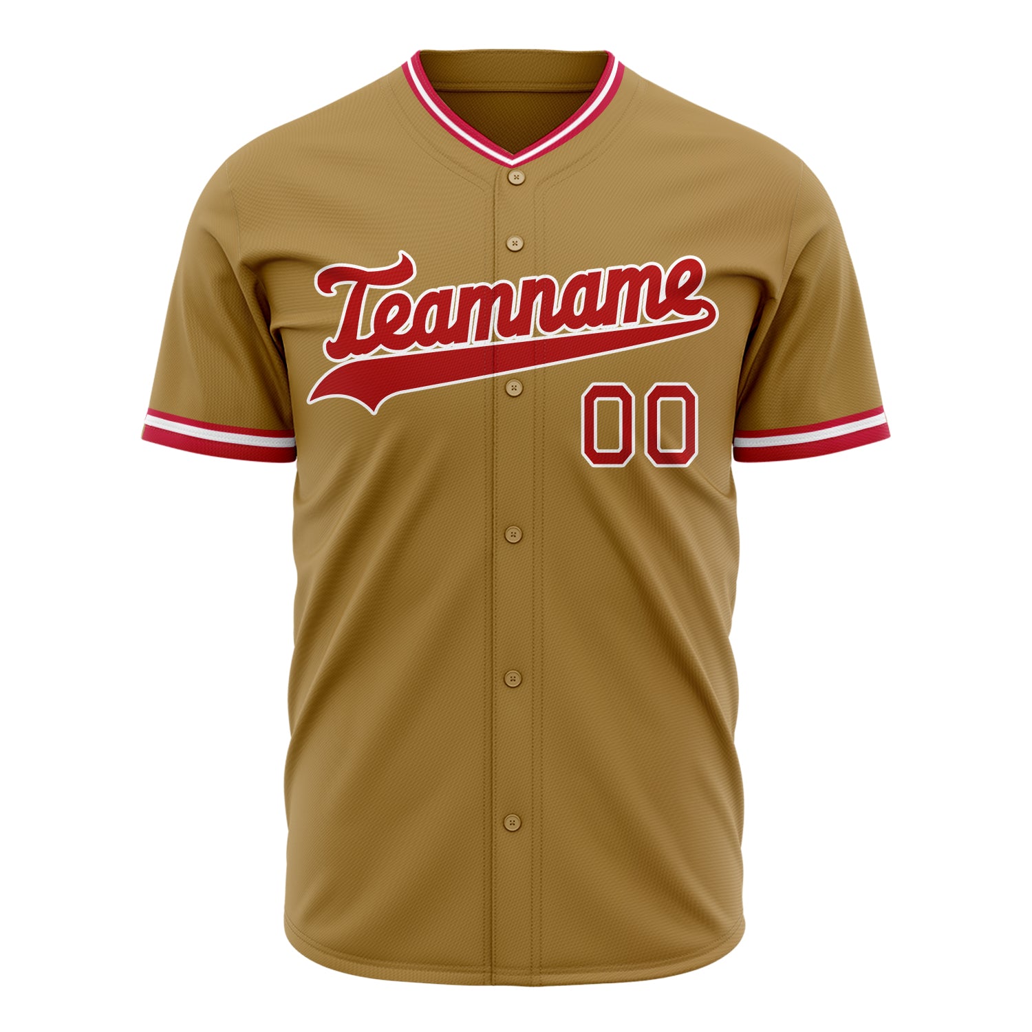 Benutzerdefiniertes Professionelles Altgold Rot Baseballtrikot