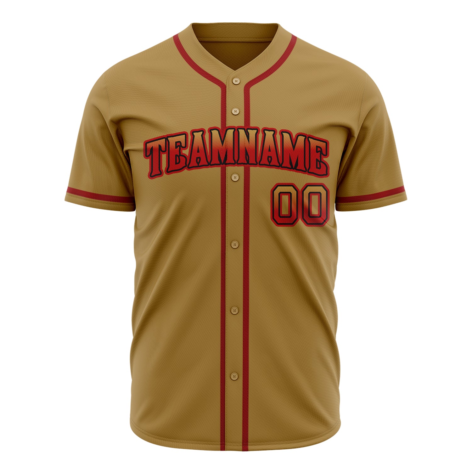 Benutzerdefiniertes Professionelles Altgold Rot Baseballtrikot