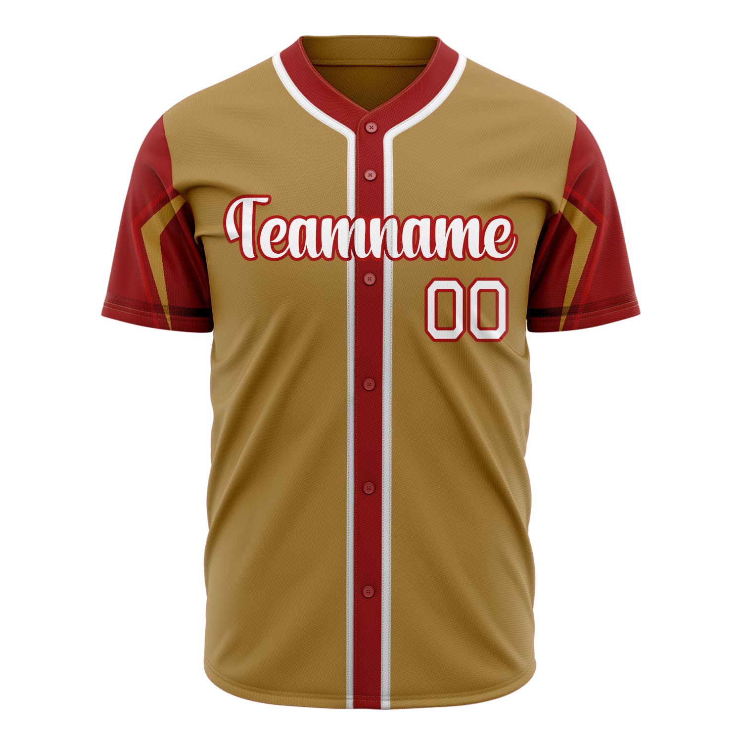 Benutzerdefiniertes Professionelles Altgold Rot Baseballtrikot