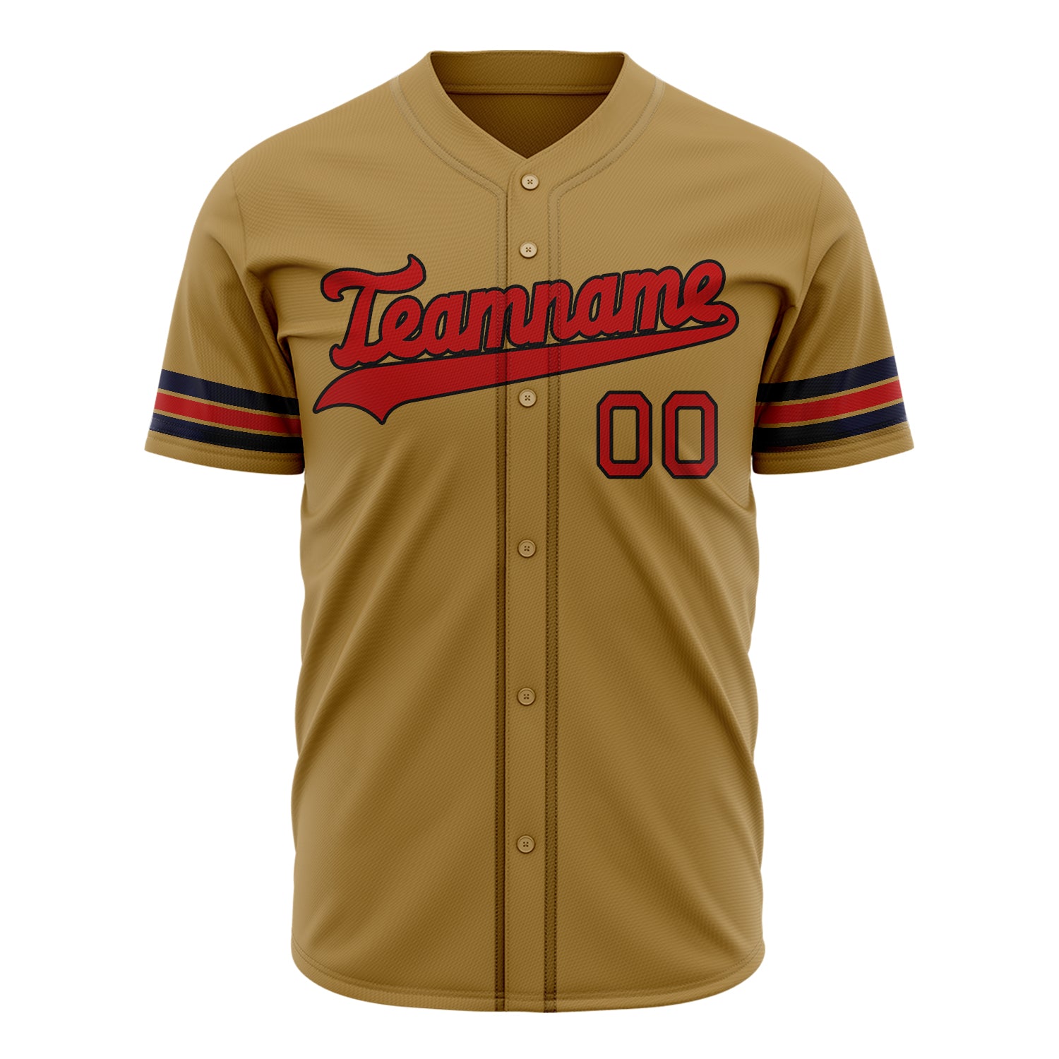 Benutzerdefiniertes Professionelles Altgold Rot Baseballtrikot