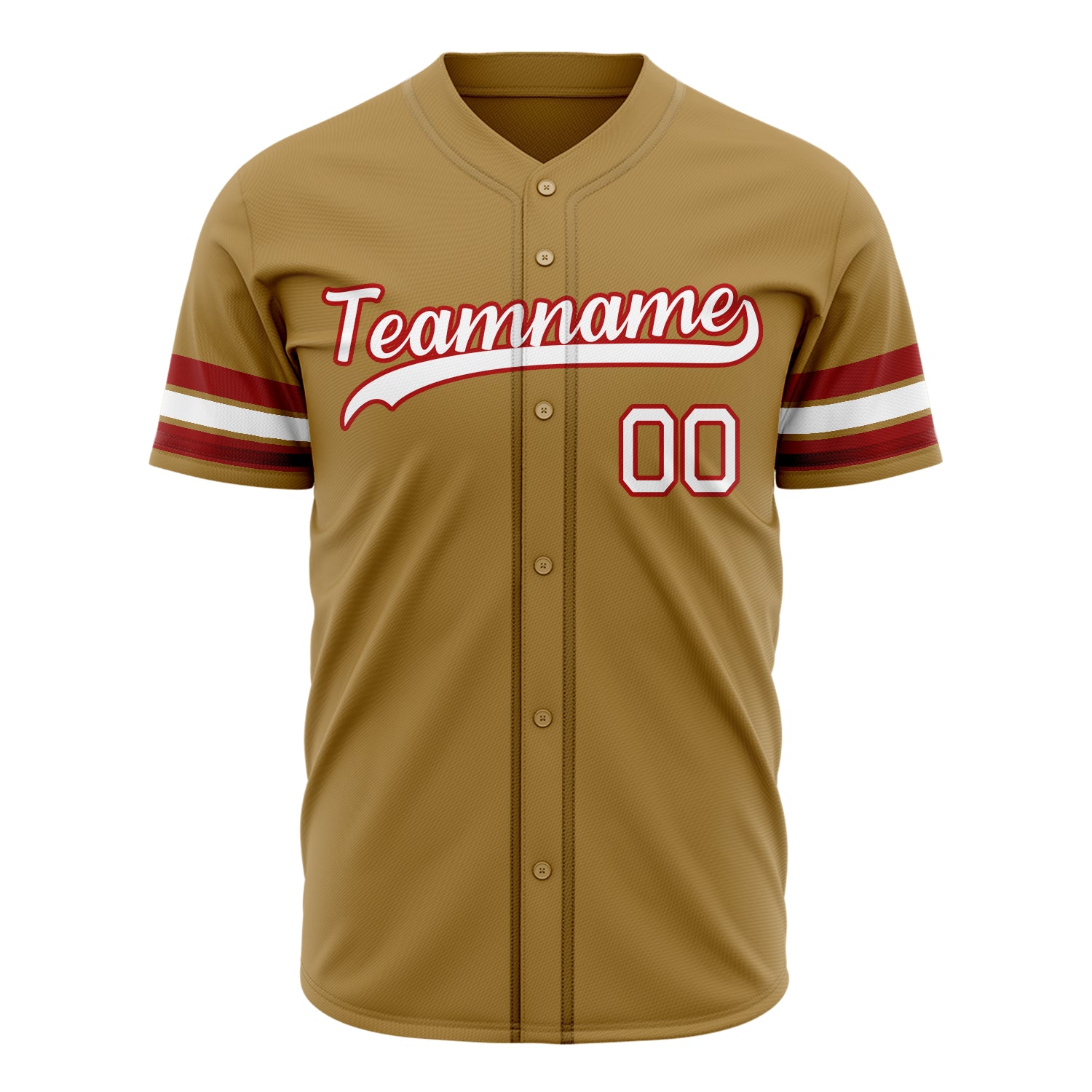 Benutzerdefiniertes Professionelles Altgold Weiß Baseballtrikot