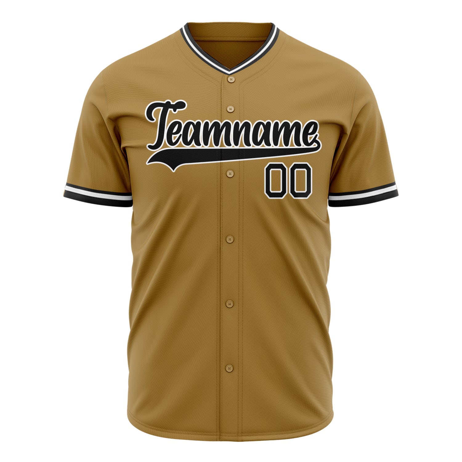 Benutzerdefiniertes Professionelles Altgold Schwarz Baseballtrikot