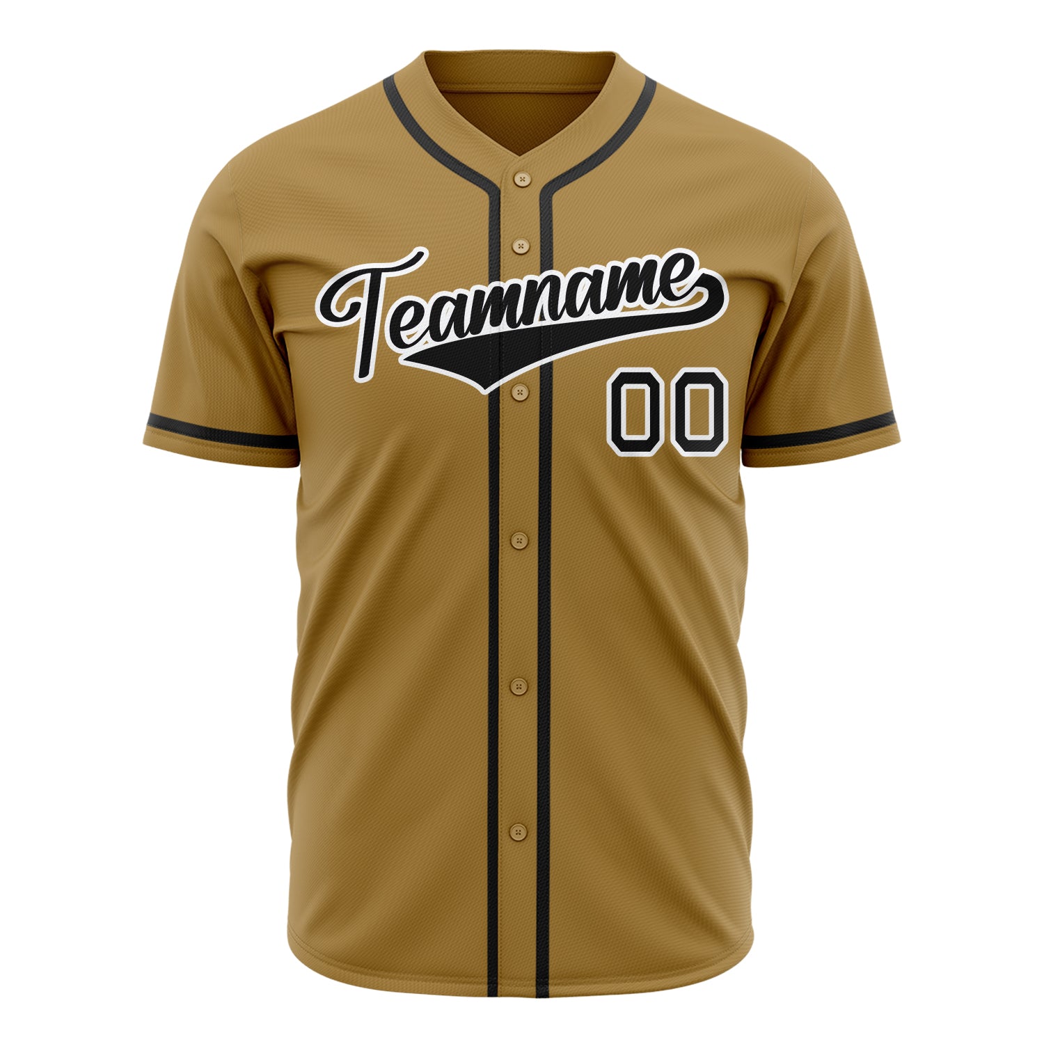 Benutzerdefiniertes Professionelles Altgold Schwarz Baseballtrikot