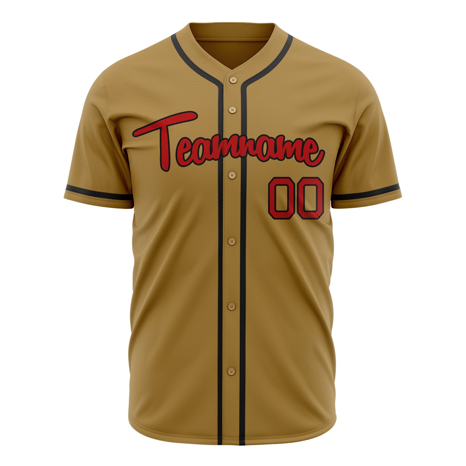 Benutzerdefiniertes Professionelles Altgold Rot Baseballtrikot