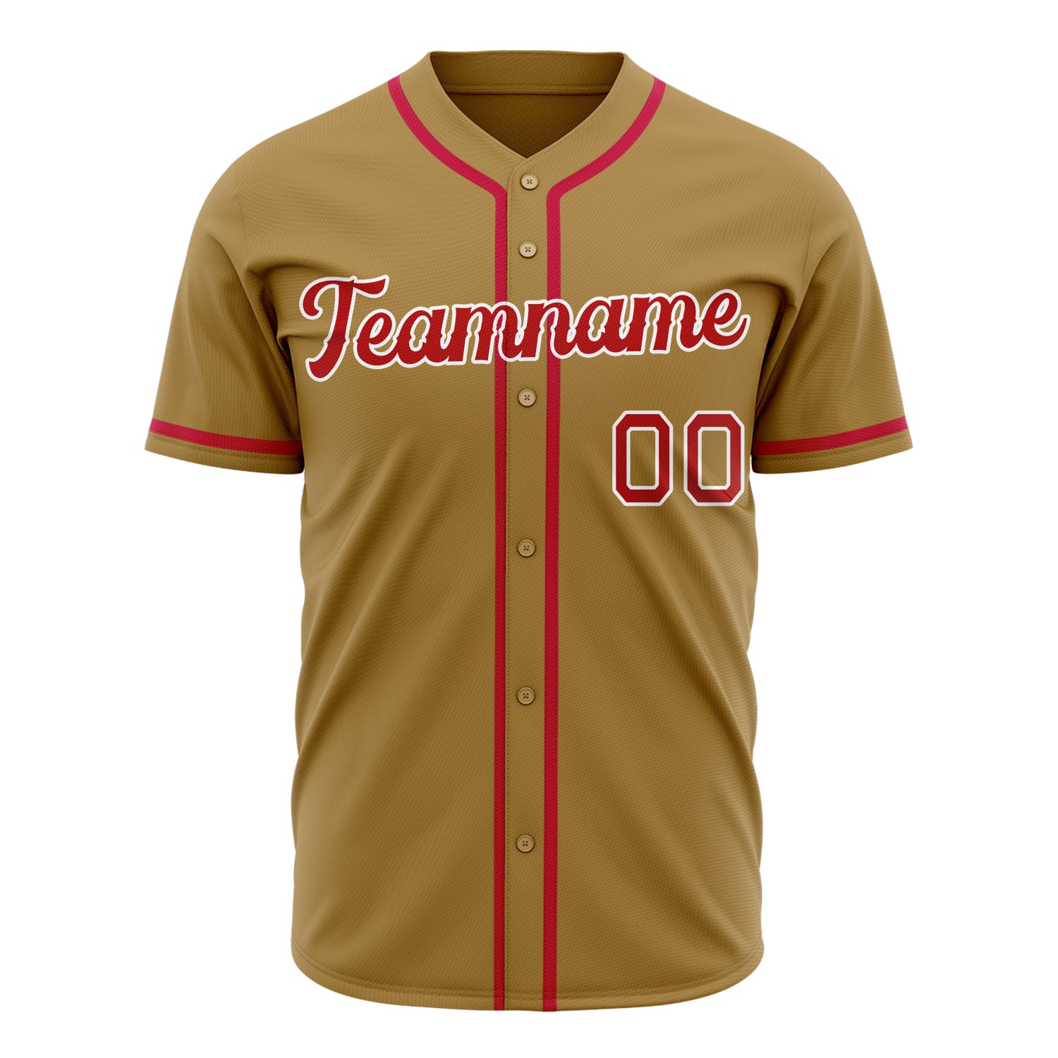 Benutzerdefiniertes Professionelles Altgold Rot Baseballtrikot