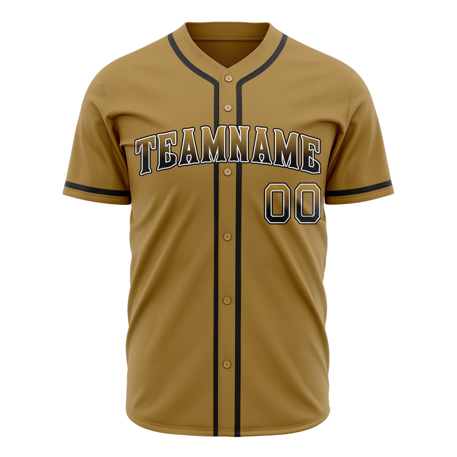 Benutzerdefiniertes Professionelles Altgold Schwarz Baseballtrikot