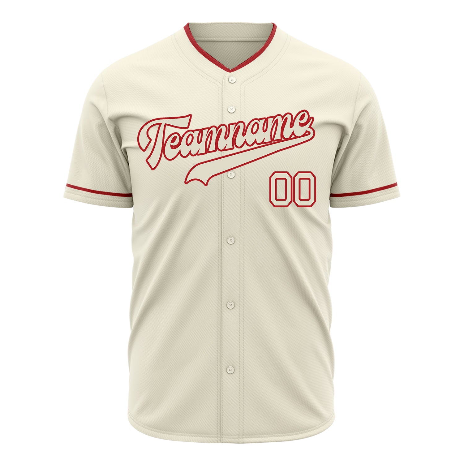 Benutzerdefiniertes Professionelles Creme Rot Baseballtrikot