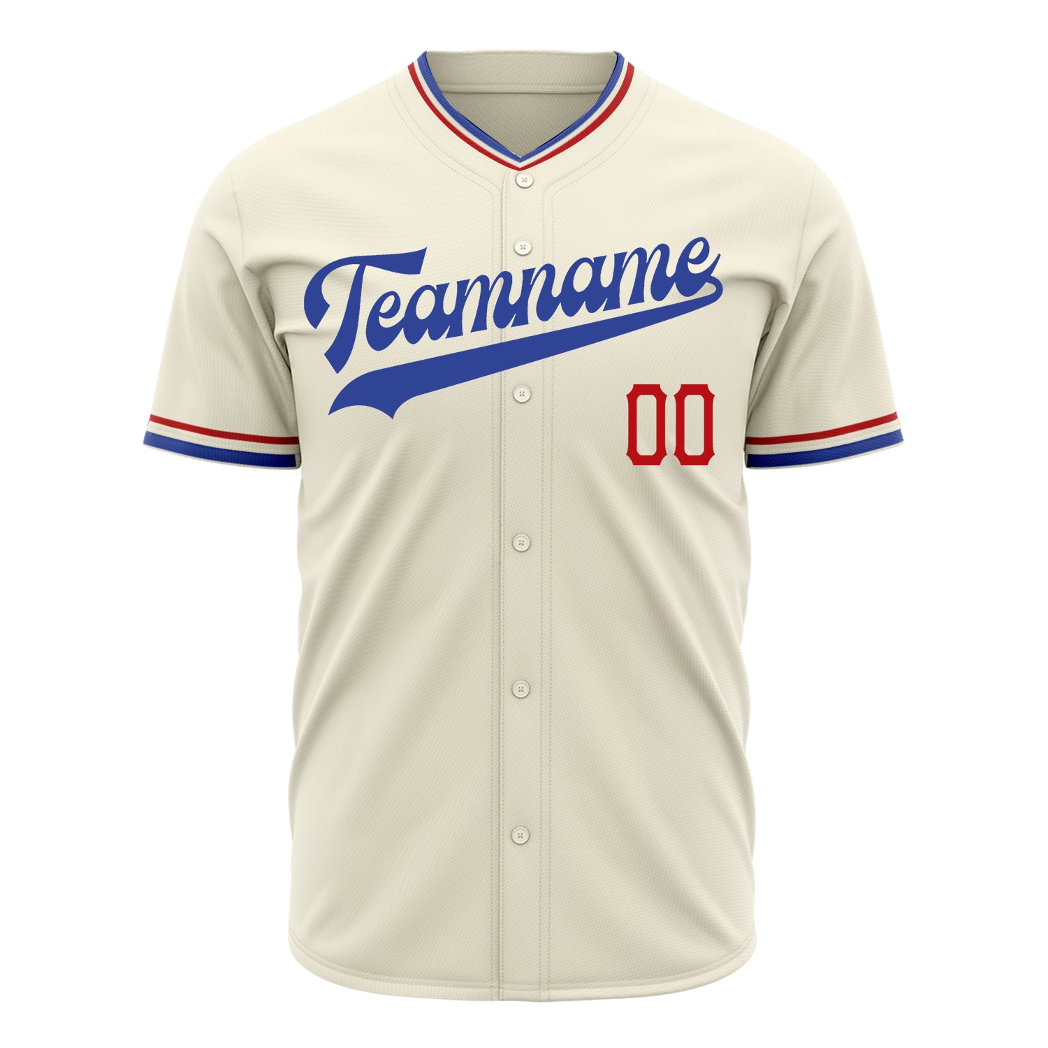 Benutzerdefiniertes Professionelles Creme Königsblau Baseballtrikot