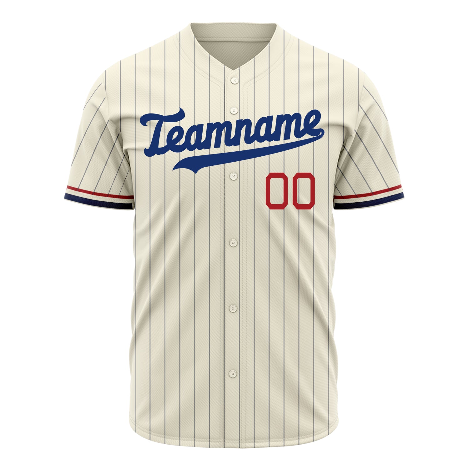 Benutzerdefiniertes Professionelles Creme Marineblau Baseballtrikot