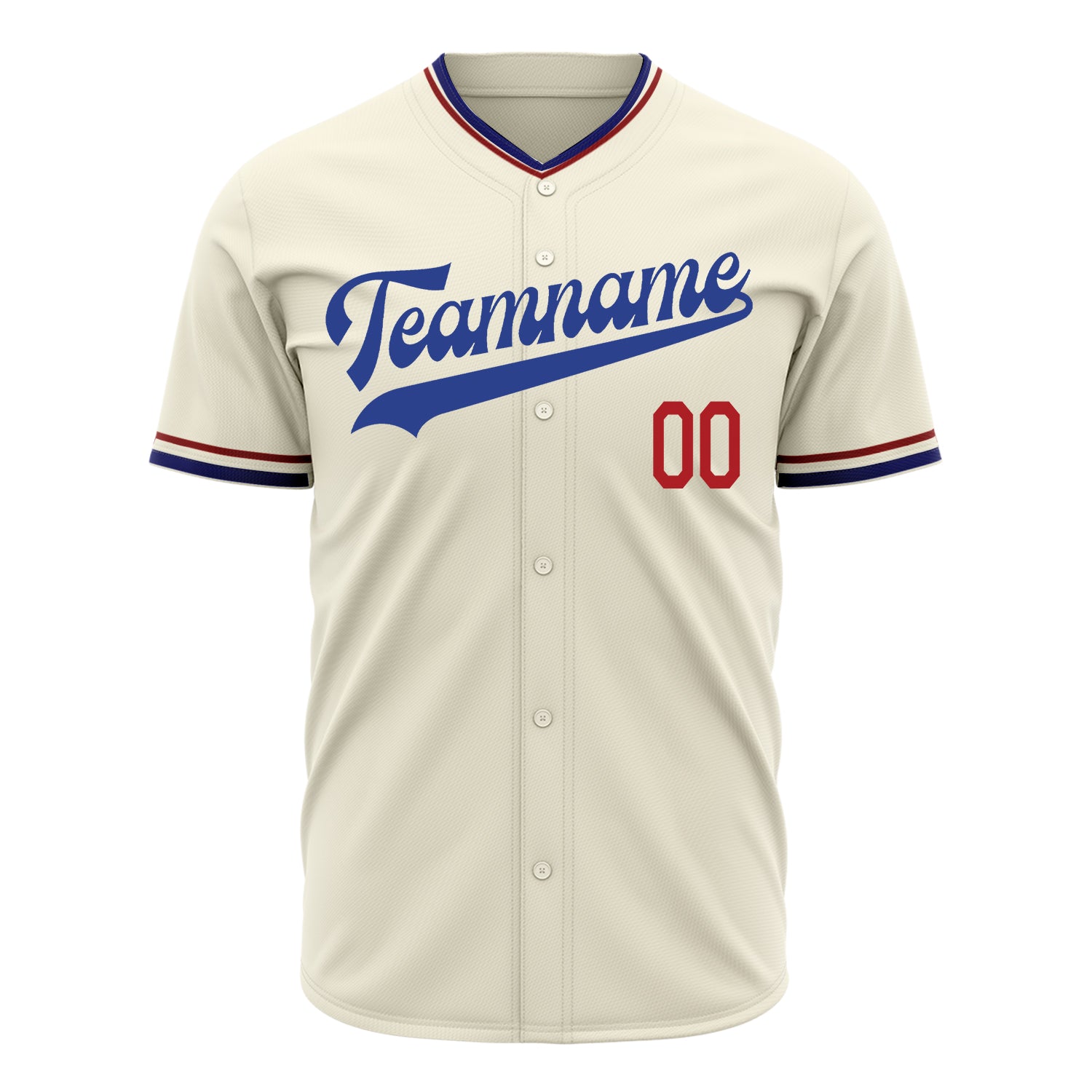 Benutzerdefiniertes Professionelles Creme Marineblau Baseballtrikot