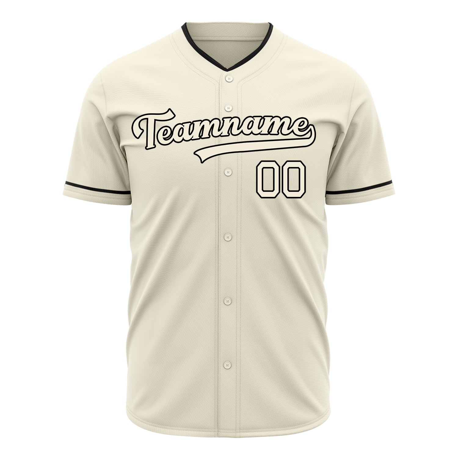 Benutzerdefiniertes Professionelles Creme Schwarz Baseballtrikot