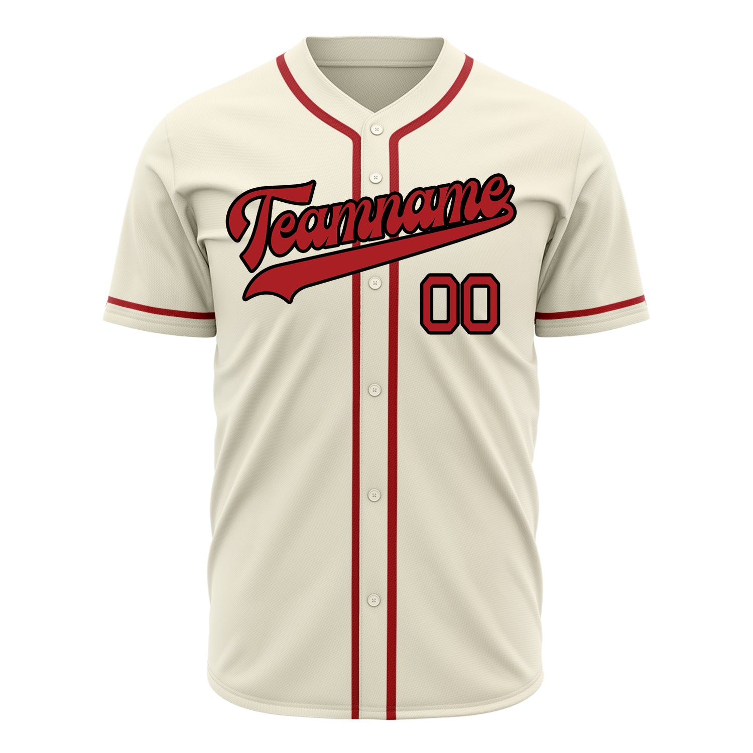 Benutzerdefiniertes Professionelles Creme Rot Baseballtrikot