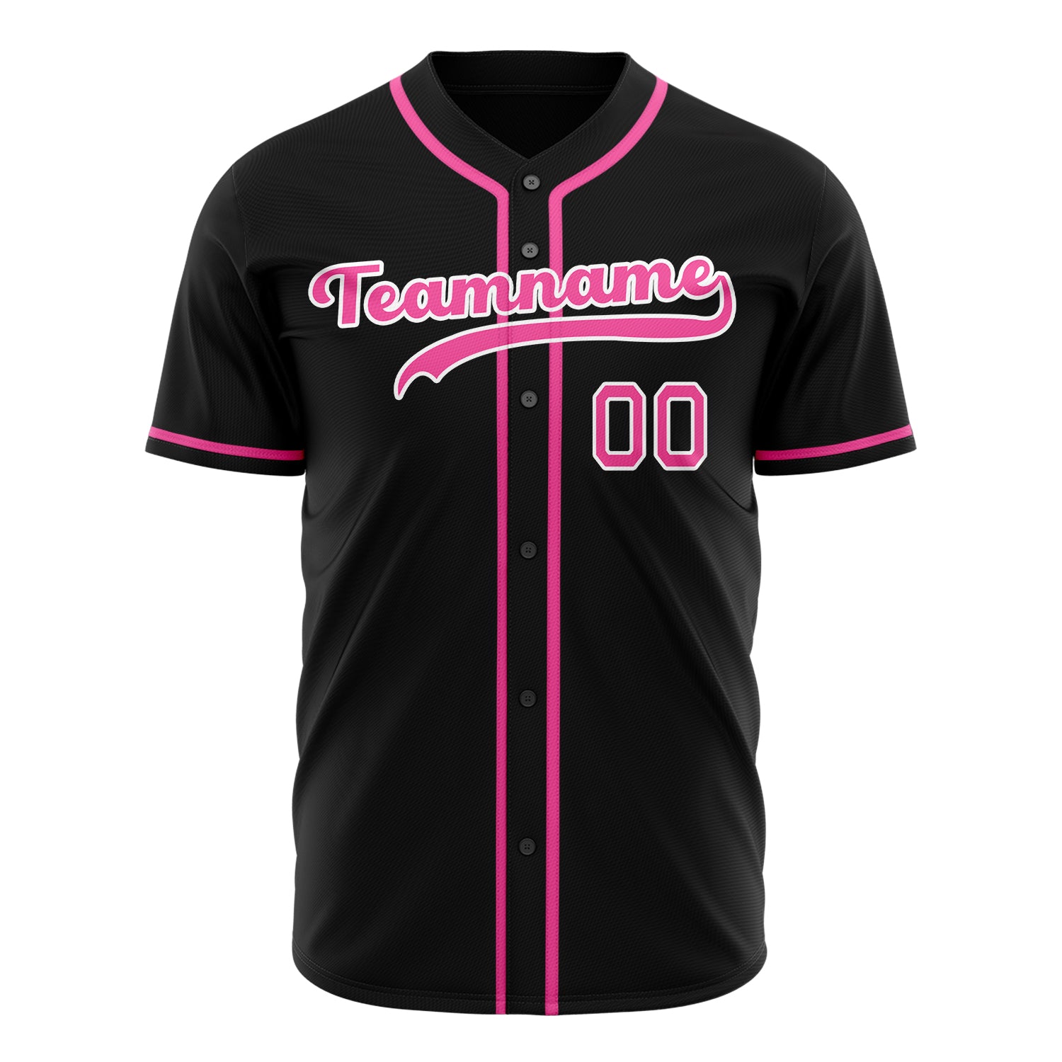 Benutzerdefiniertes Professionelles Schwarz Rosa Baseballtrikot