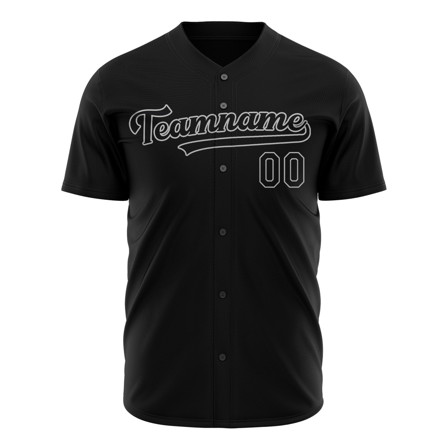 Benutzerdefiniertes Professionelles Schwarz Grau Baseballtrikot