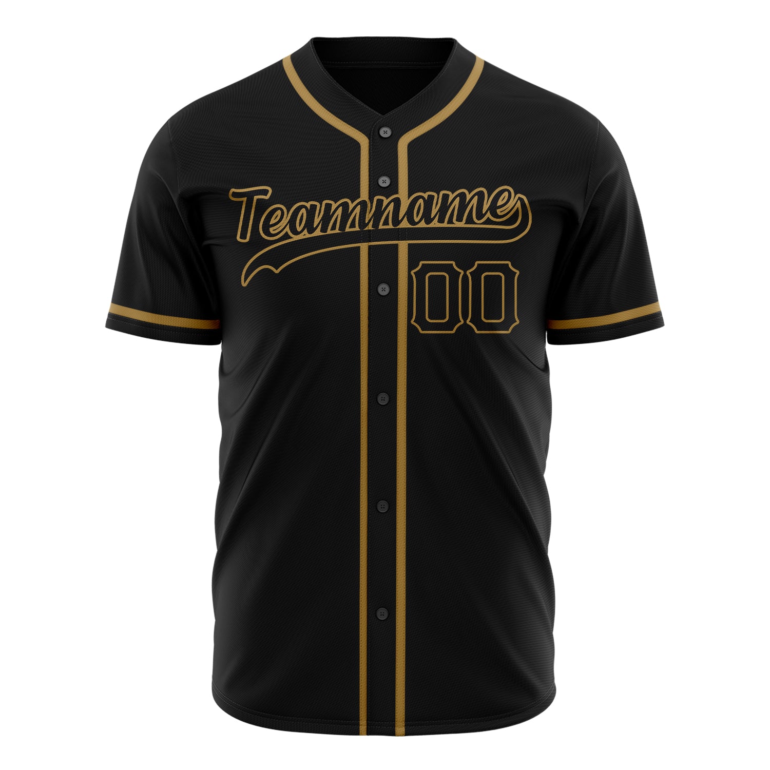 Benutzerdefiniertes Professionelles Schwarz Altgold Baseballtrikot