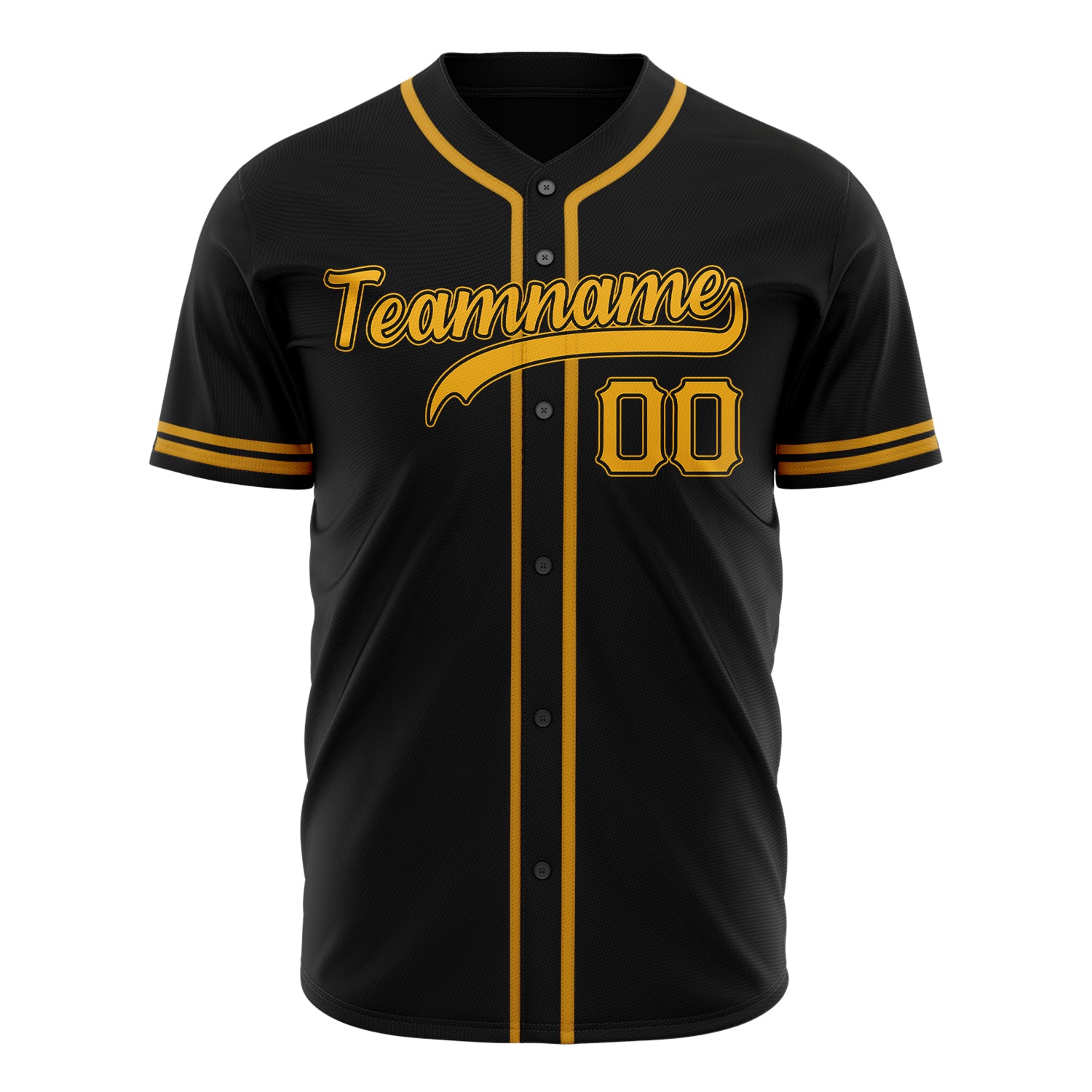 Benutzerdefiniertes Professionelles Schwarz Gold Baseballtrikot