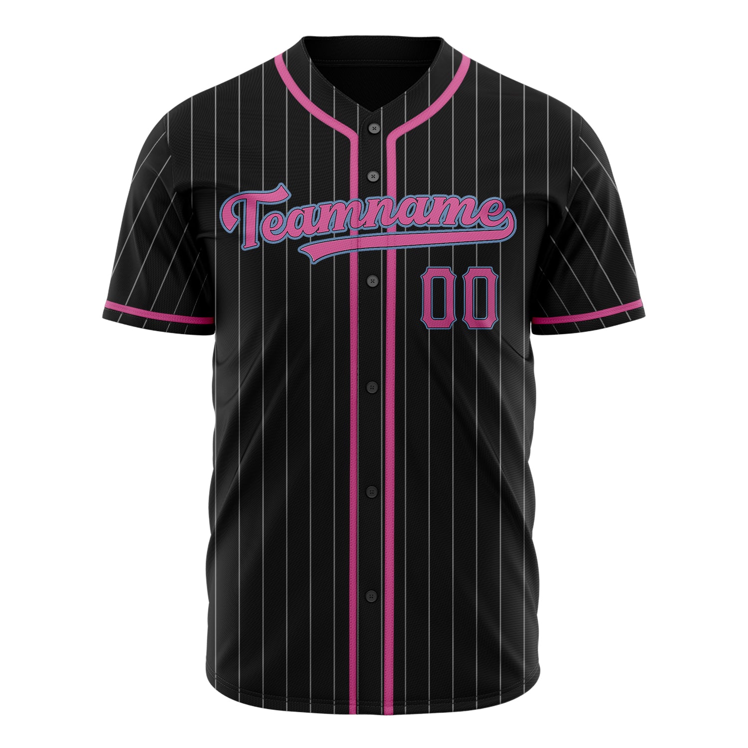 Benutzerdefiniertes Professionelles Schwarz Rosa Baseballtrikot