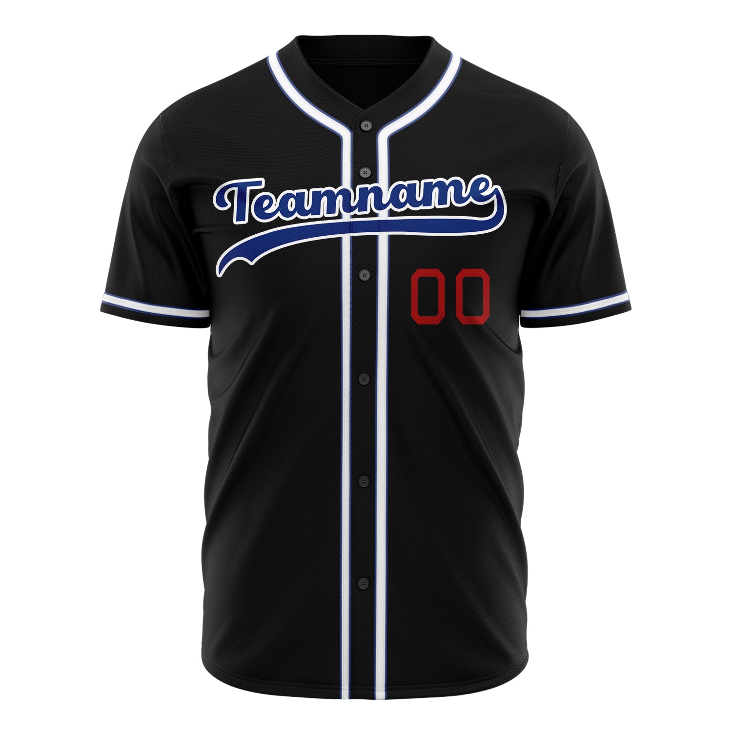 Benutzerdefiniertes Professionelles Schwarz Königsblau Baseballtrikot