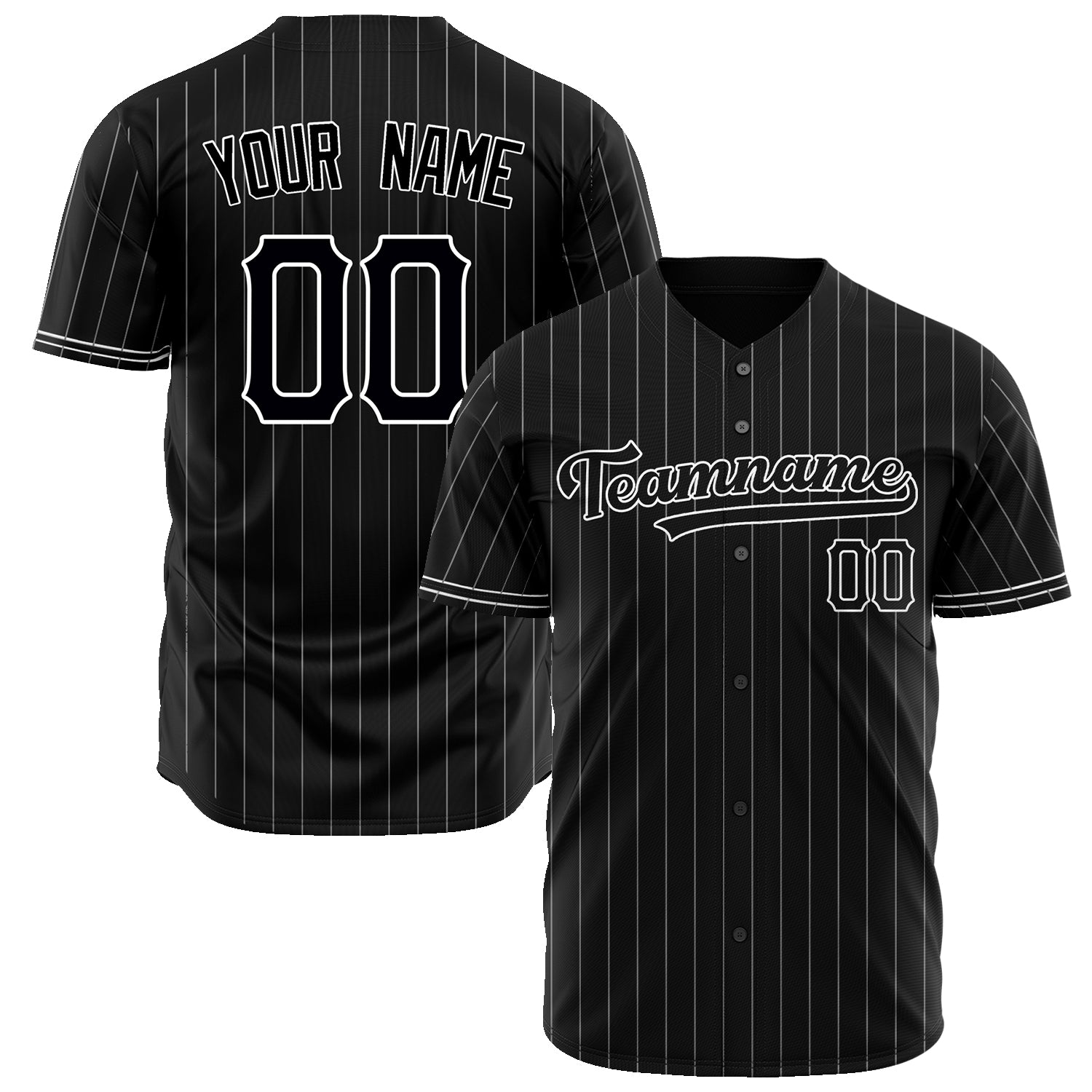 Benutzerdefiniertes Professionelles Schwarz Weiß Baseballtrikot BB02240601XF057