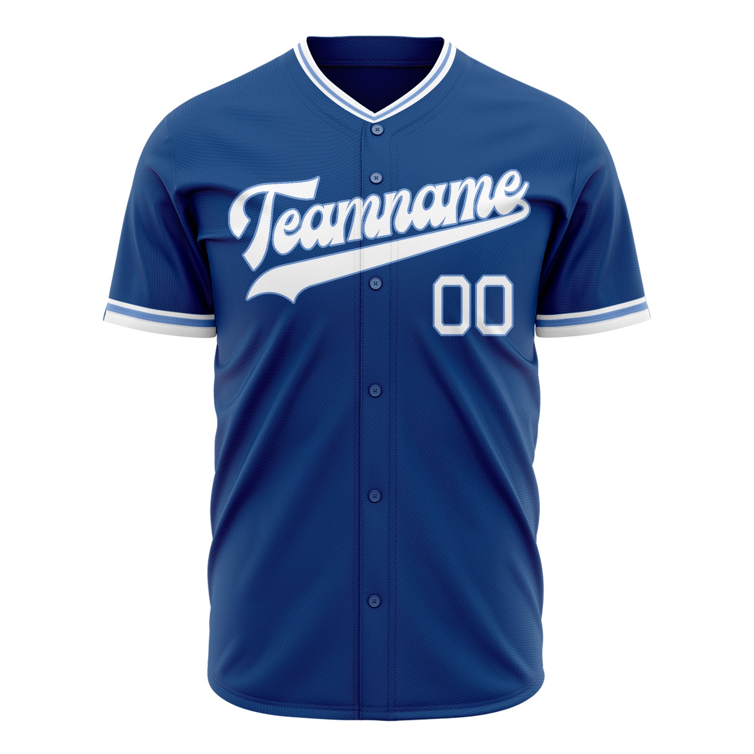 Benutzerdefiniertes Professionelles Blau Weiß Baseballtrikot