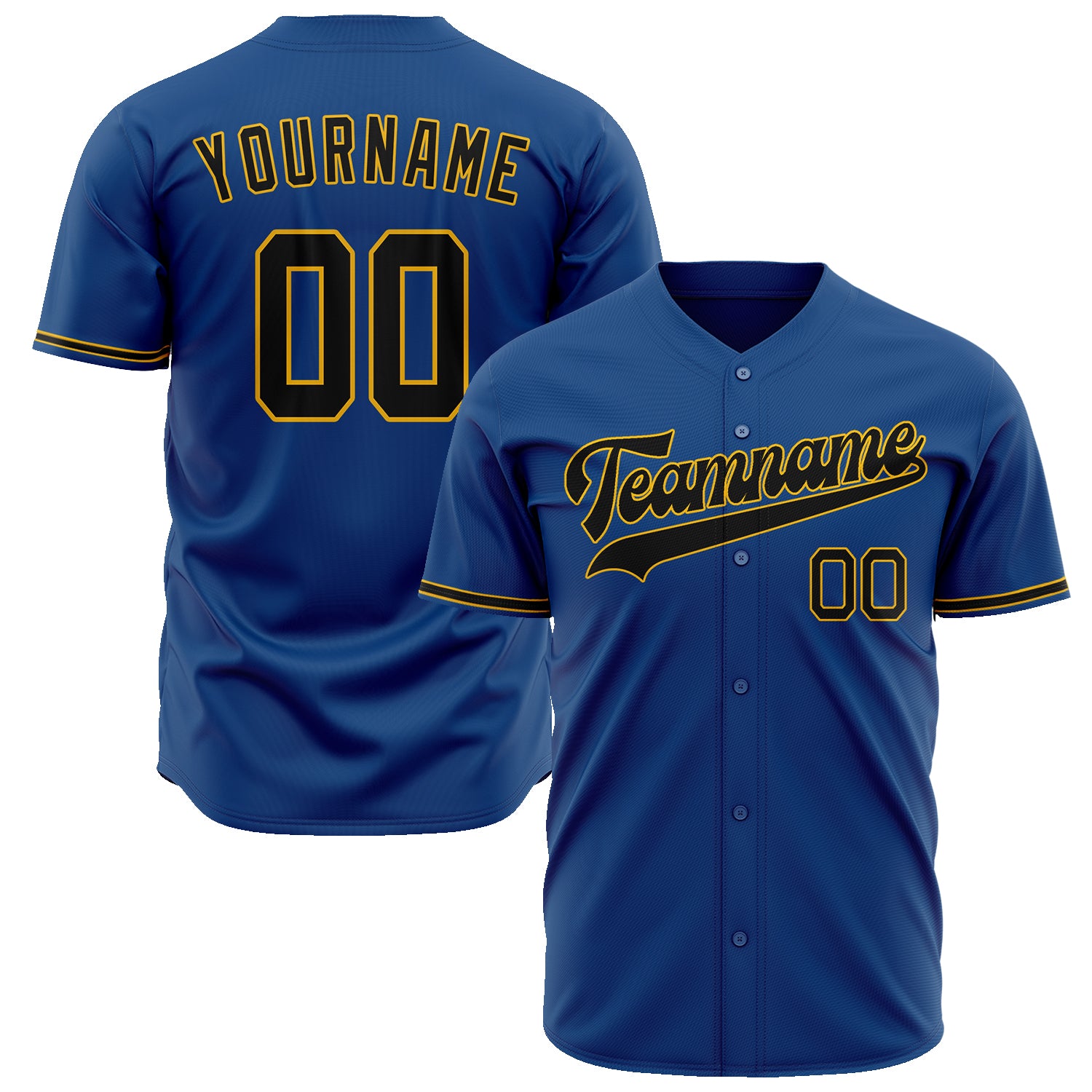 Benutzerdefiniertes Professionelles Blau Schwarz Baseballtrikot BB02240601YH084