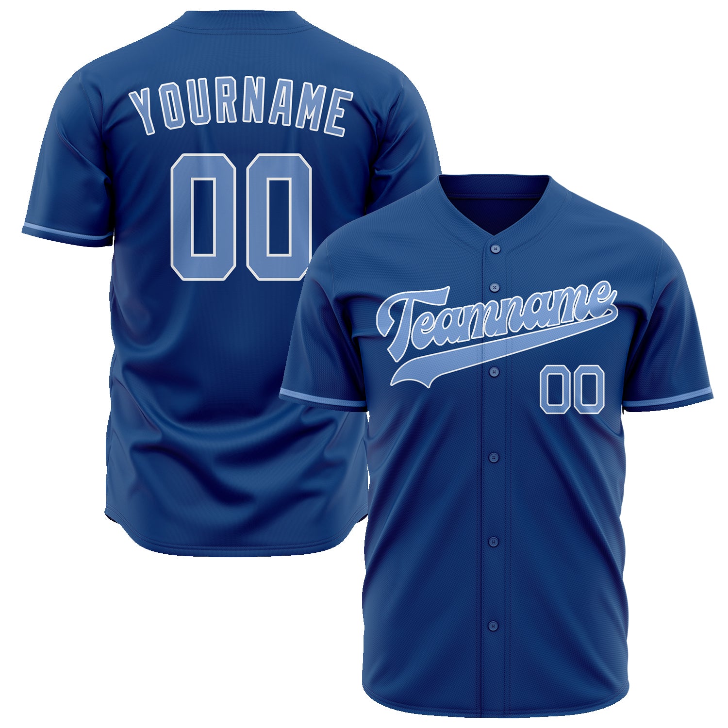 Benutzerdefiniertes Professionelles Blau Hellblau Baseballtrikot BB02240601YH089