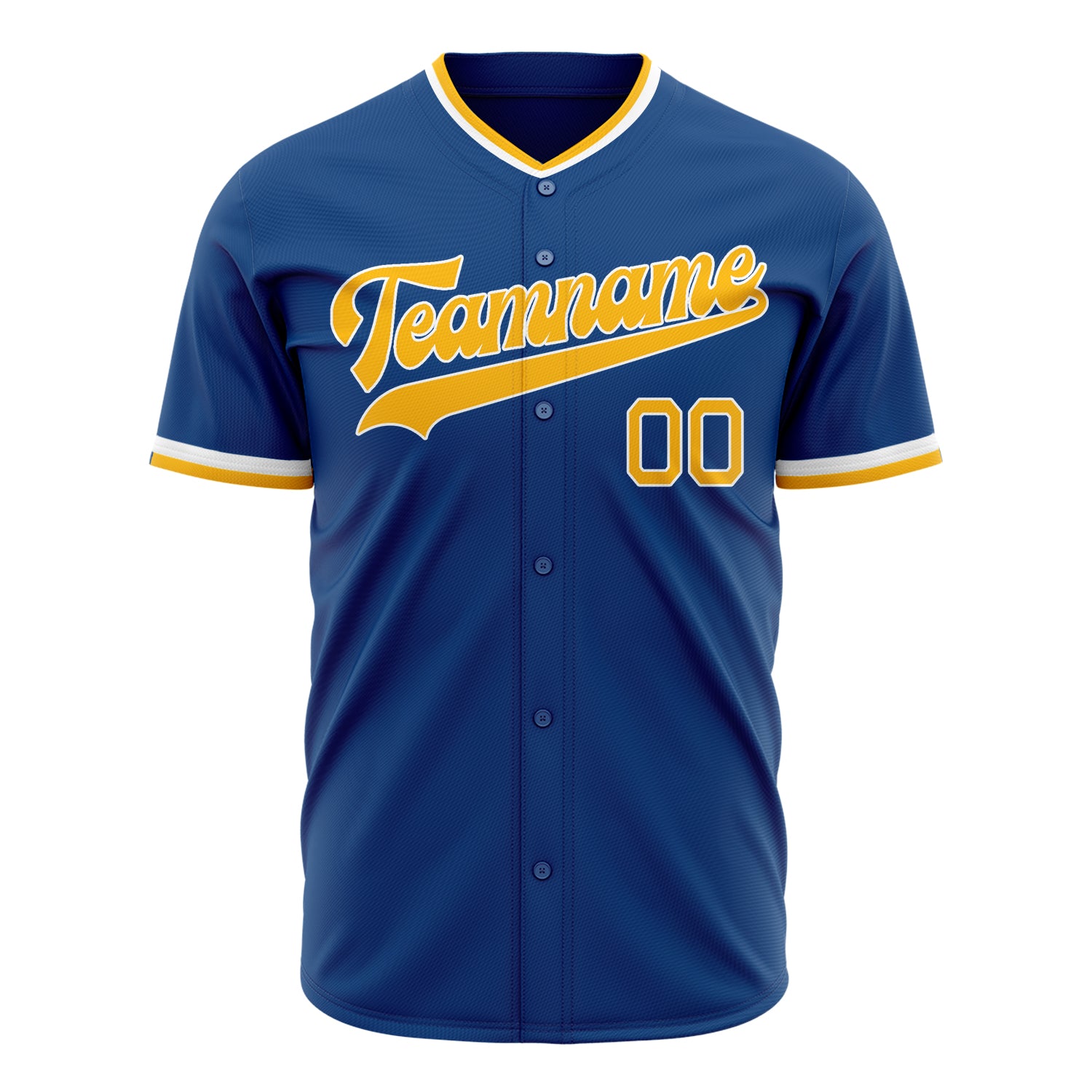 Benutzerdefiniertes Professionelles Blau Gold Baseballtrikot