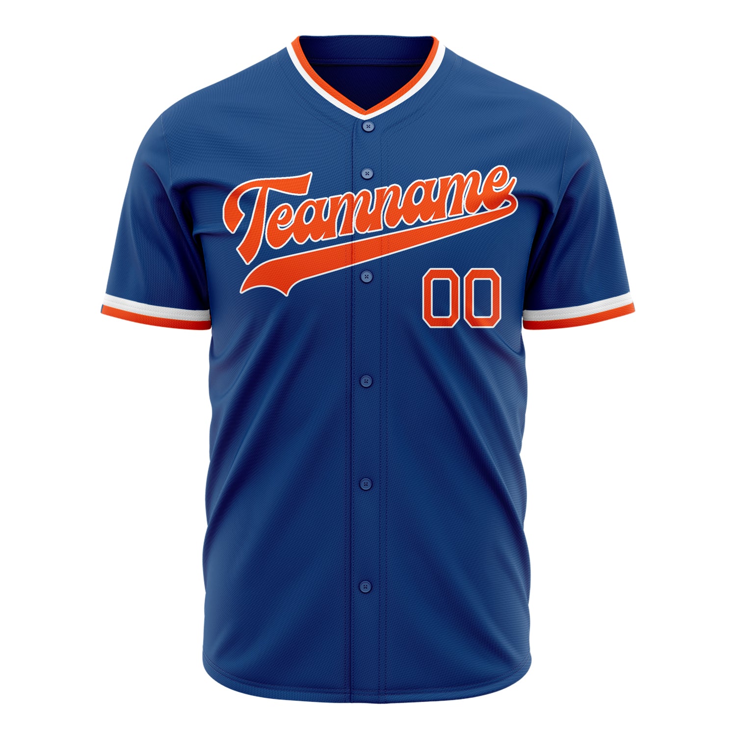 Benutzerdefiniertes Professionelles Blau Orange Baseballtrikot