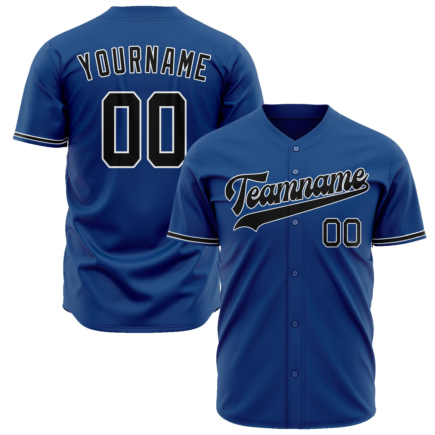 Benutzerdefiniertes Professionelles Blau Schwarz Baseballtrikot BB02240601YH098