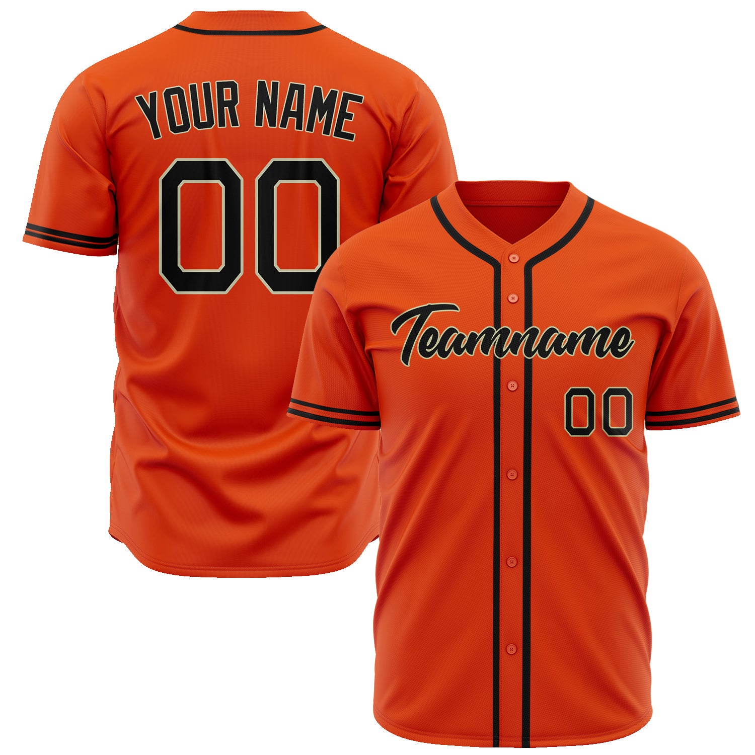 Benutzerdefiniertes Professionelles Orange Schwarz Baseballtrikot BB02240601YH099