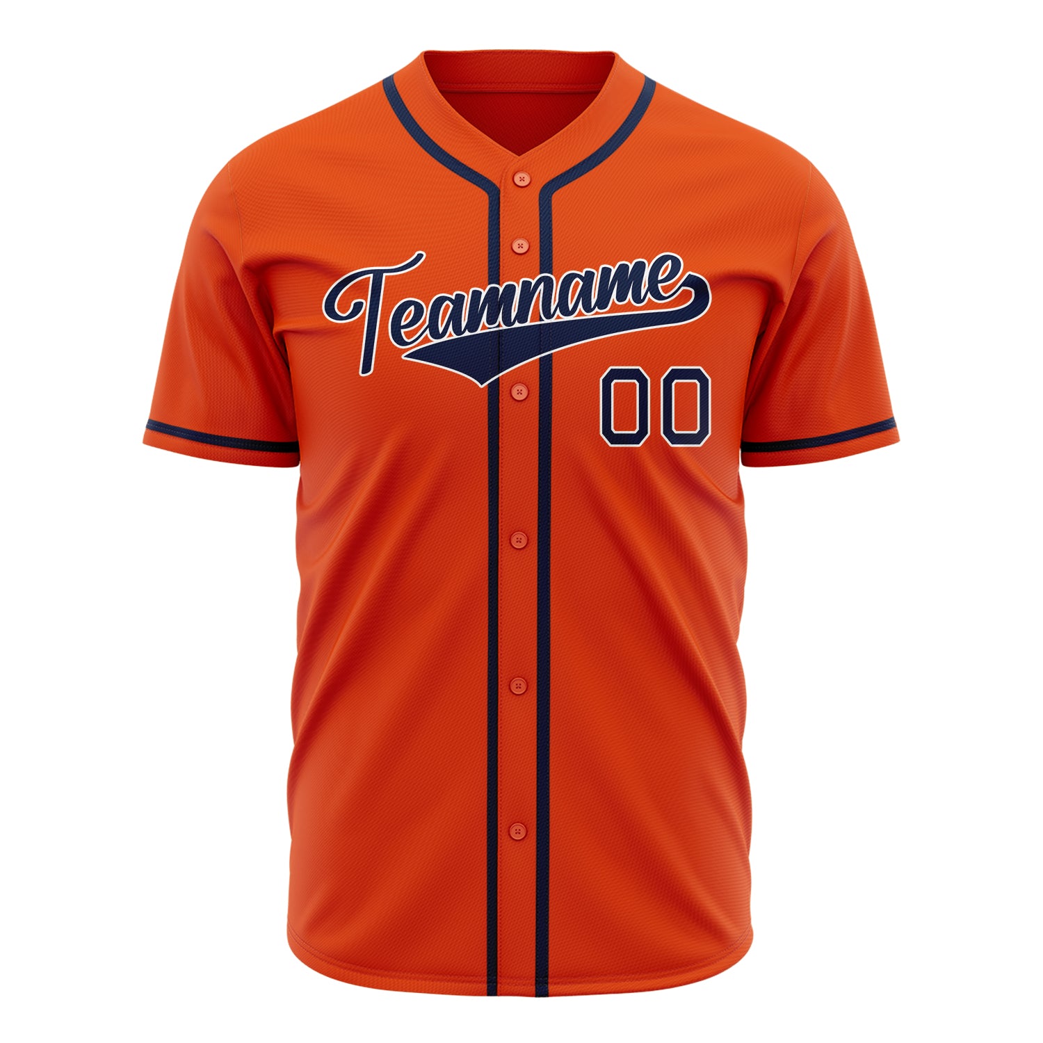 Benutzerdefiniertes Professionelles Orange Marineblau Baseballtrikot