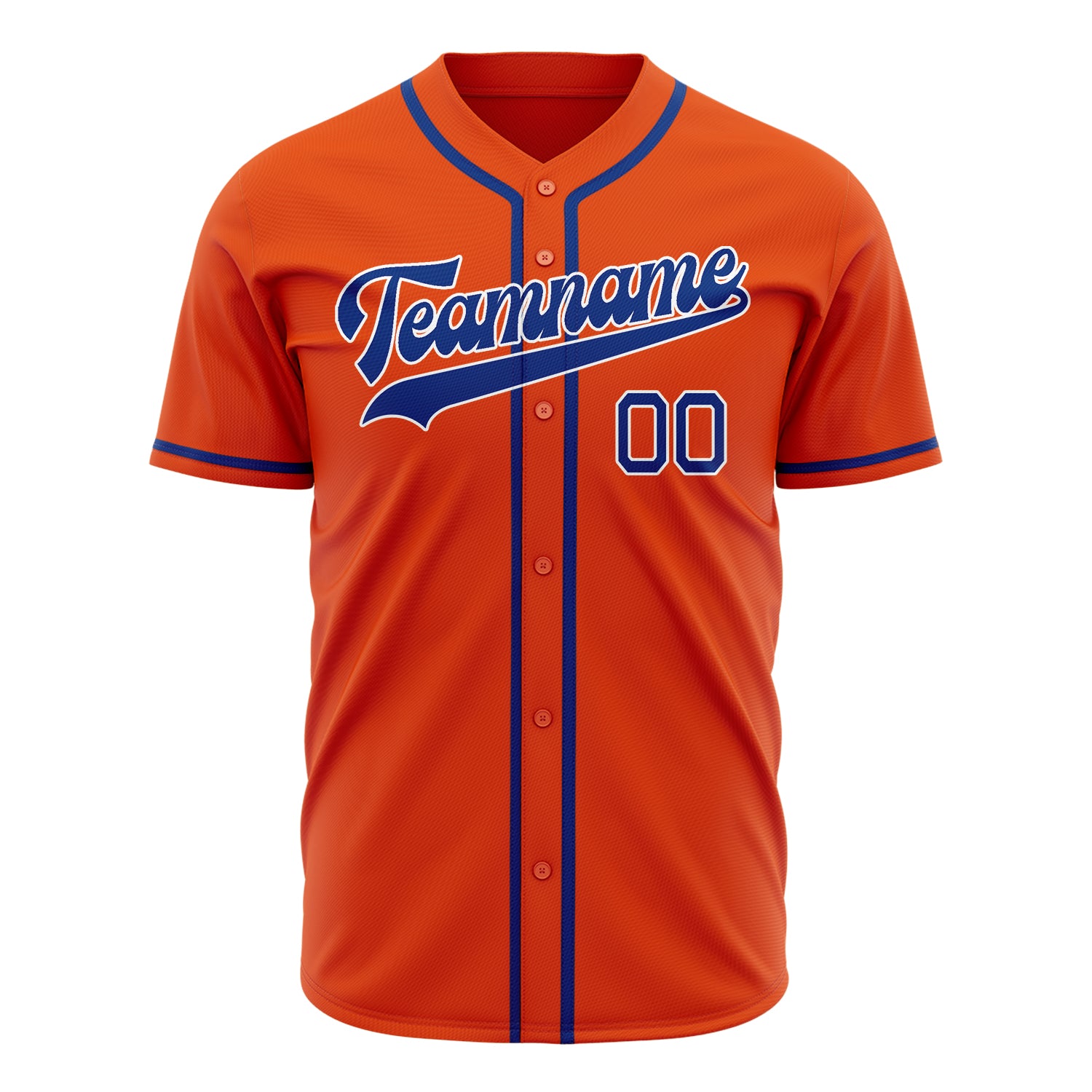 Benutzerdefiniertes Professionelles Orange Königsblau Baseballtrikot