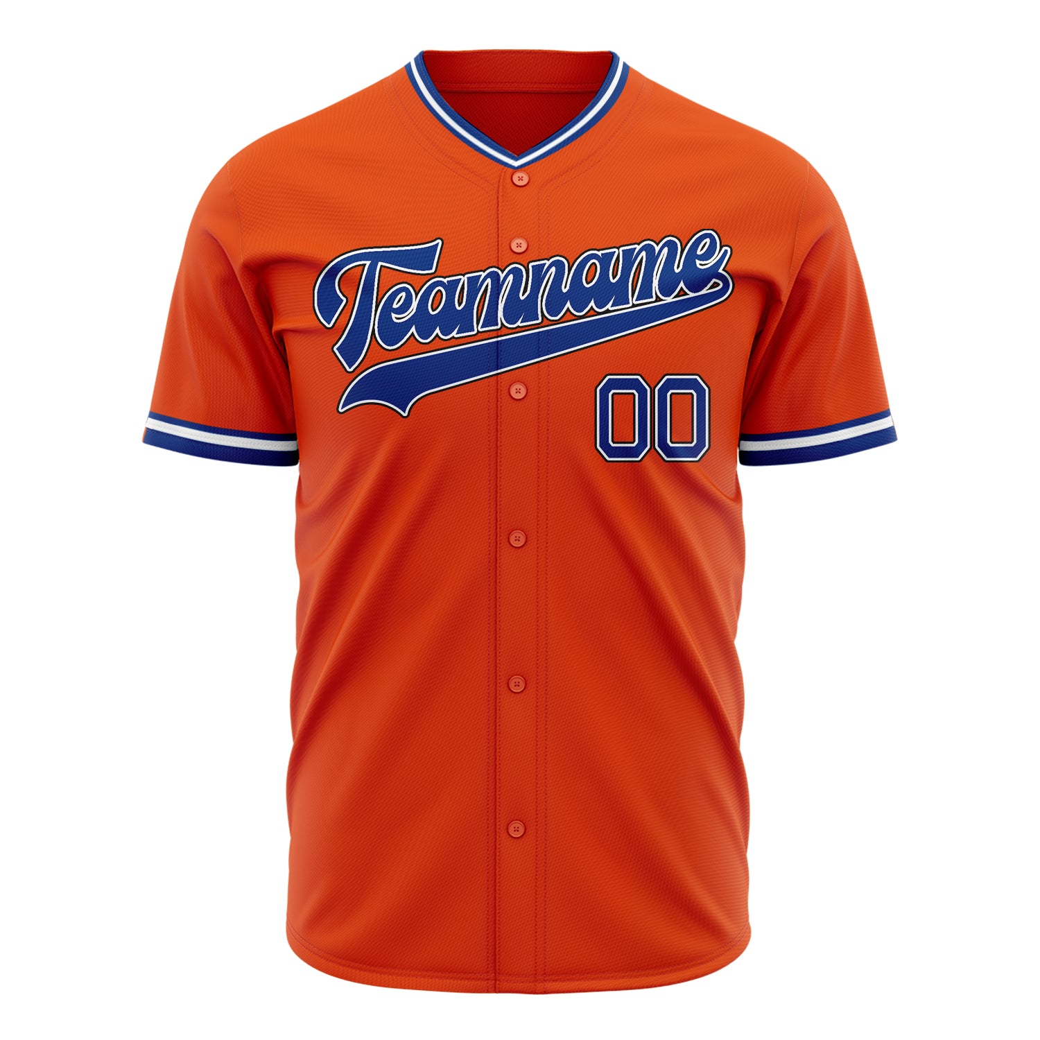 Benutzerdefiniertes Professionelles Orange Königsblau Baseballtrikot