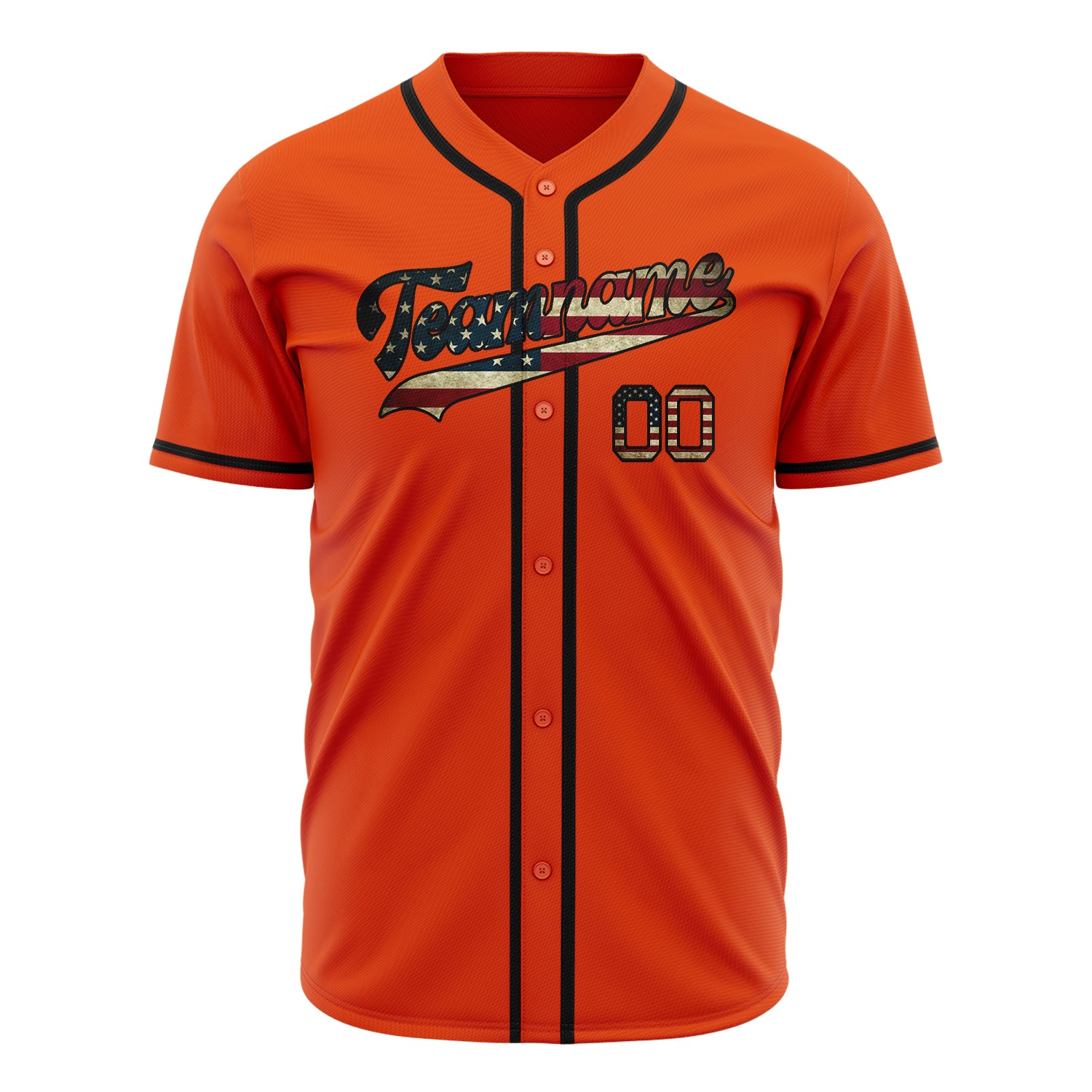 Benutzerdefiniertes Professionelles Orange Schwarz Baseballtrikot